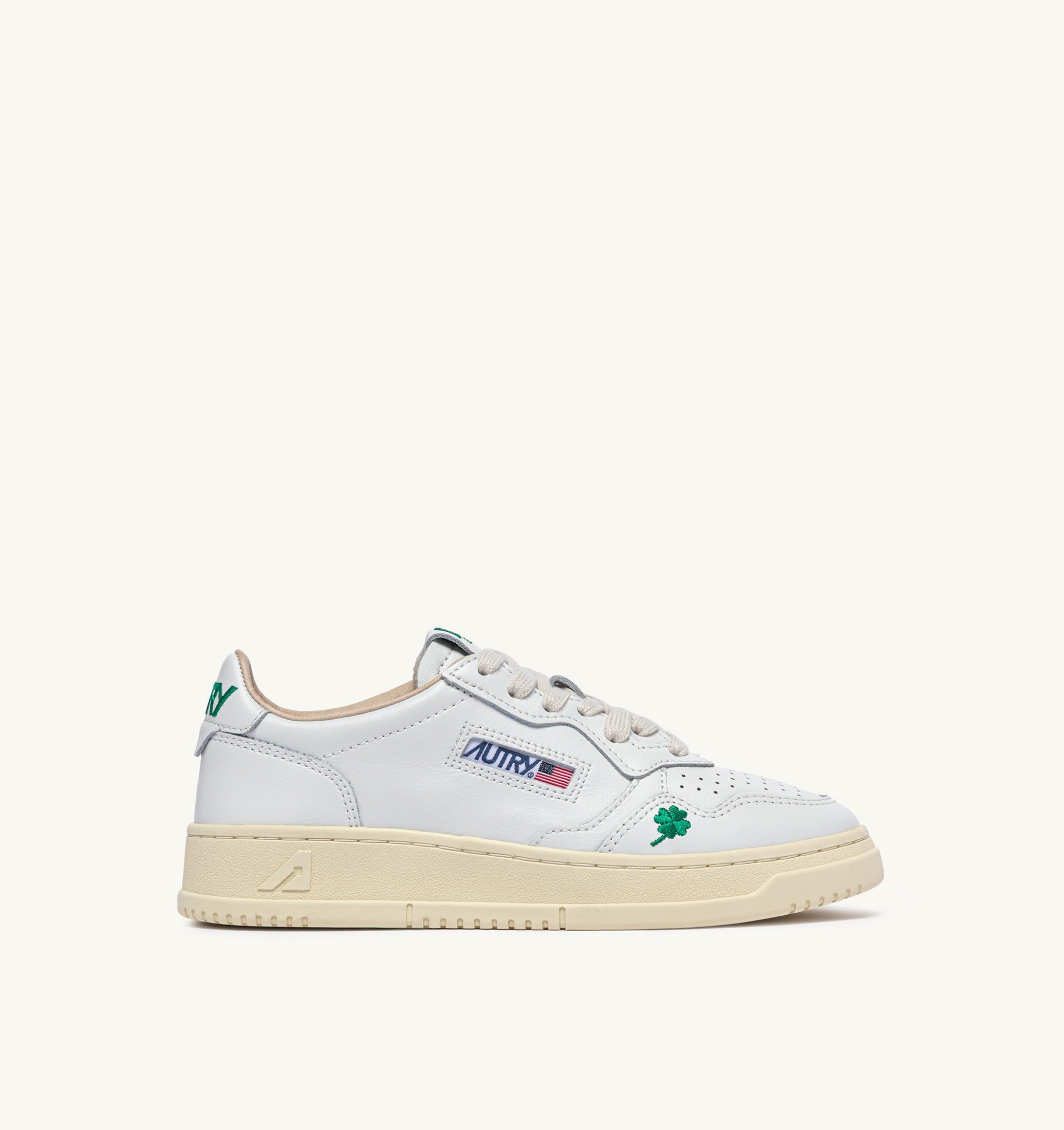 SNEAKERS MEDALIST LOW 'QUADRIFOGLIO' IN PELLE BIANCA E AMAZON