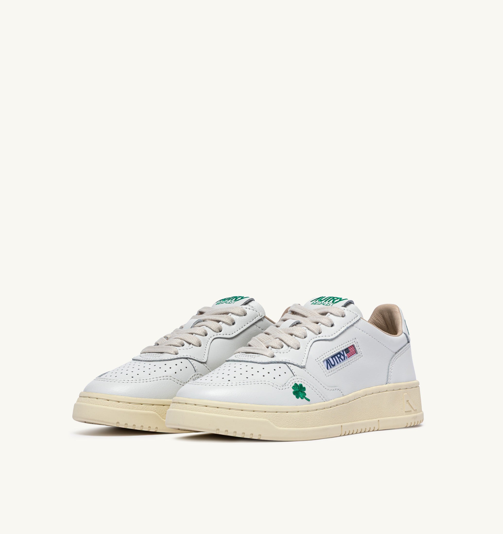 SNEAKERS MEDALIST LOW 'QUADRIFOGLIO' IN PELLE BIANCA E AMAZON
