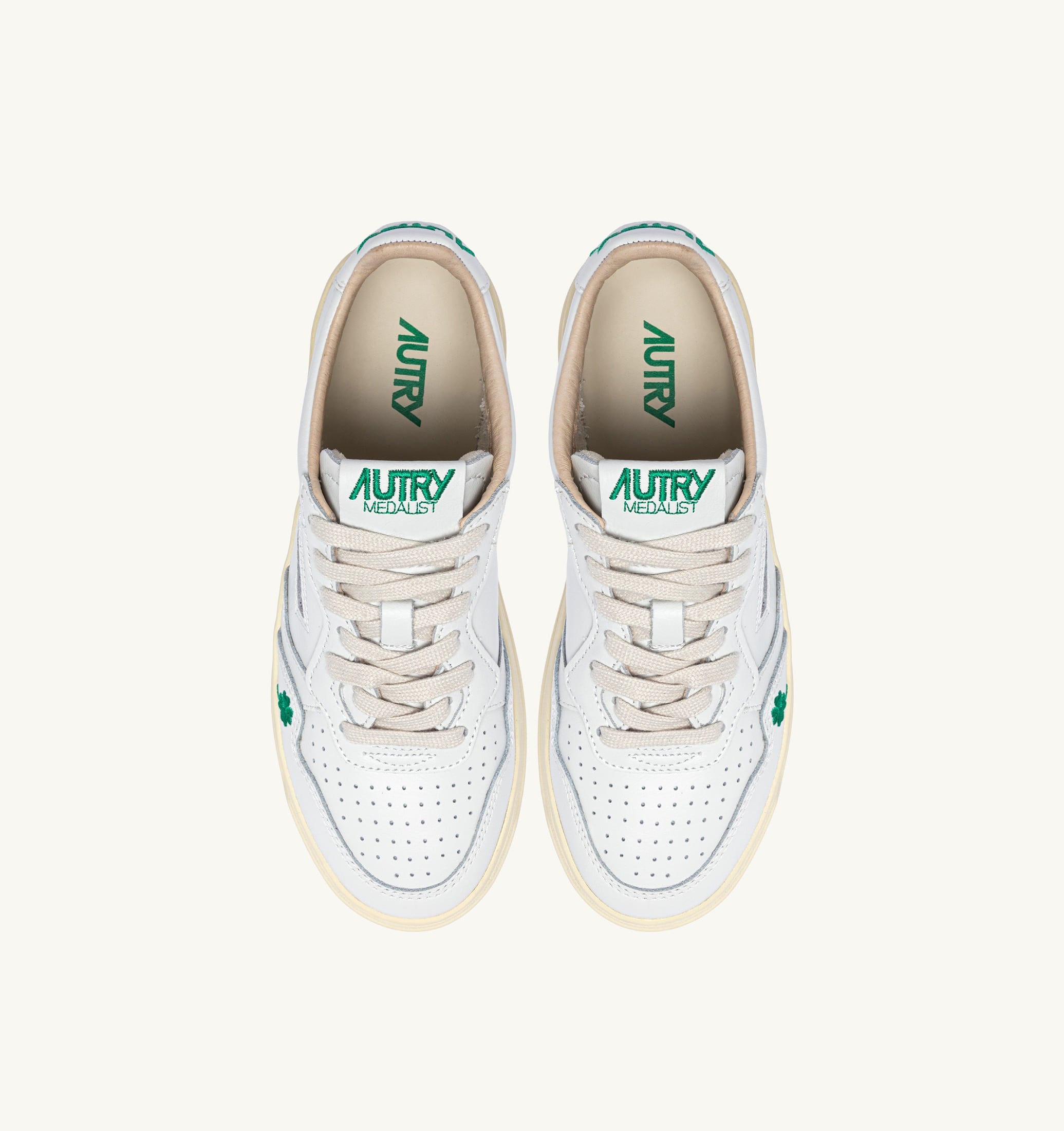 SNEAKERS MEDALIST LOW 'QUADRIFOGLIO' IN PELLE BIANCA E AMAZON