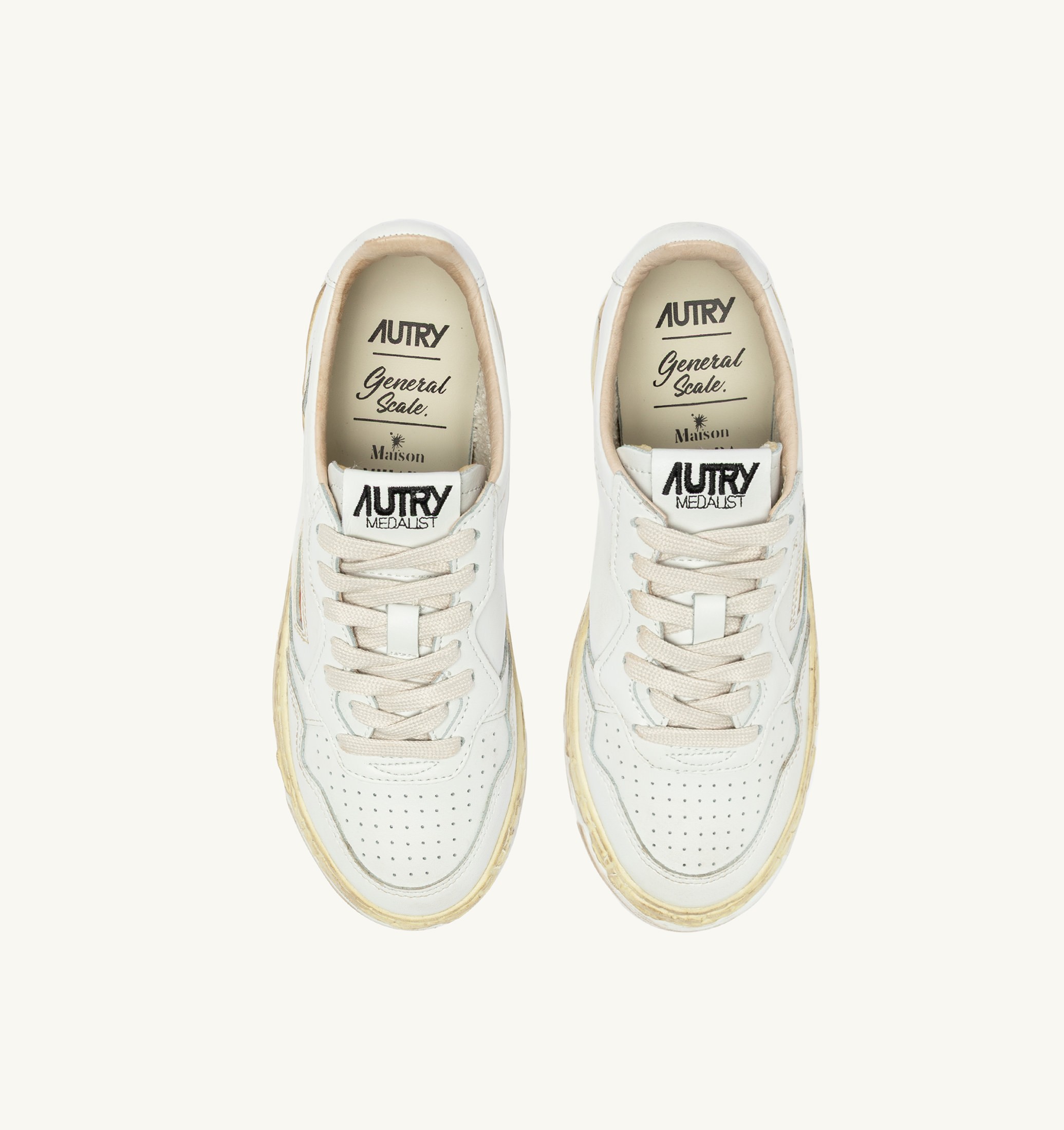 SNEAKERS MEDALIST LOW SUPER VINTAGE 'Autry x Maison MIHARA YASUHIRO General Scale.' IN PELLE BIANCA