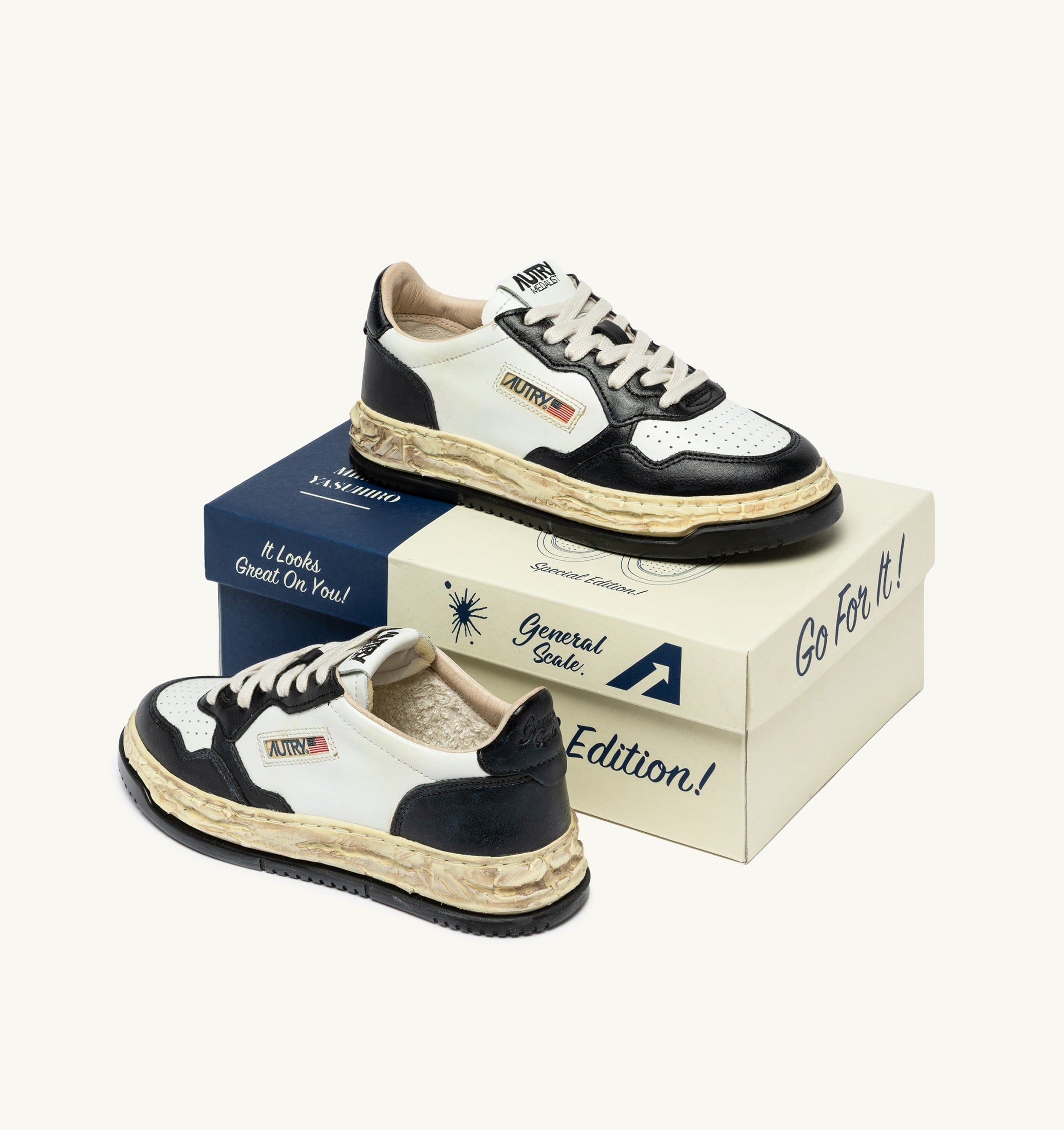 SNEAKERS MEDALIST LOW SUPER VINTAGE 'Autry x Maison MIHARA YASUHIRO General Scale.' BIANCA E NERA
