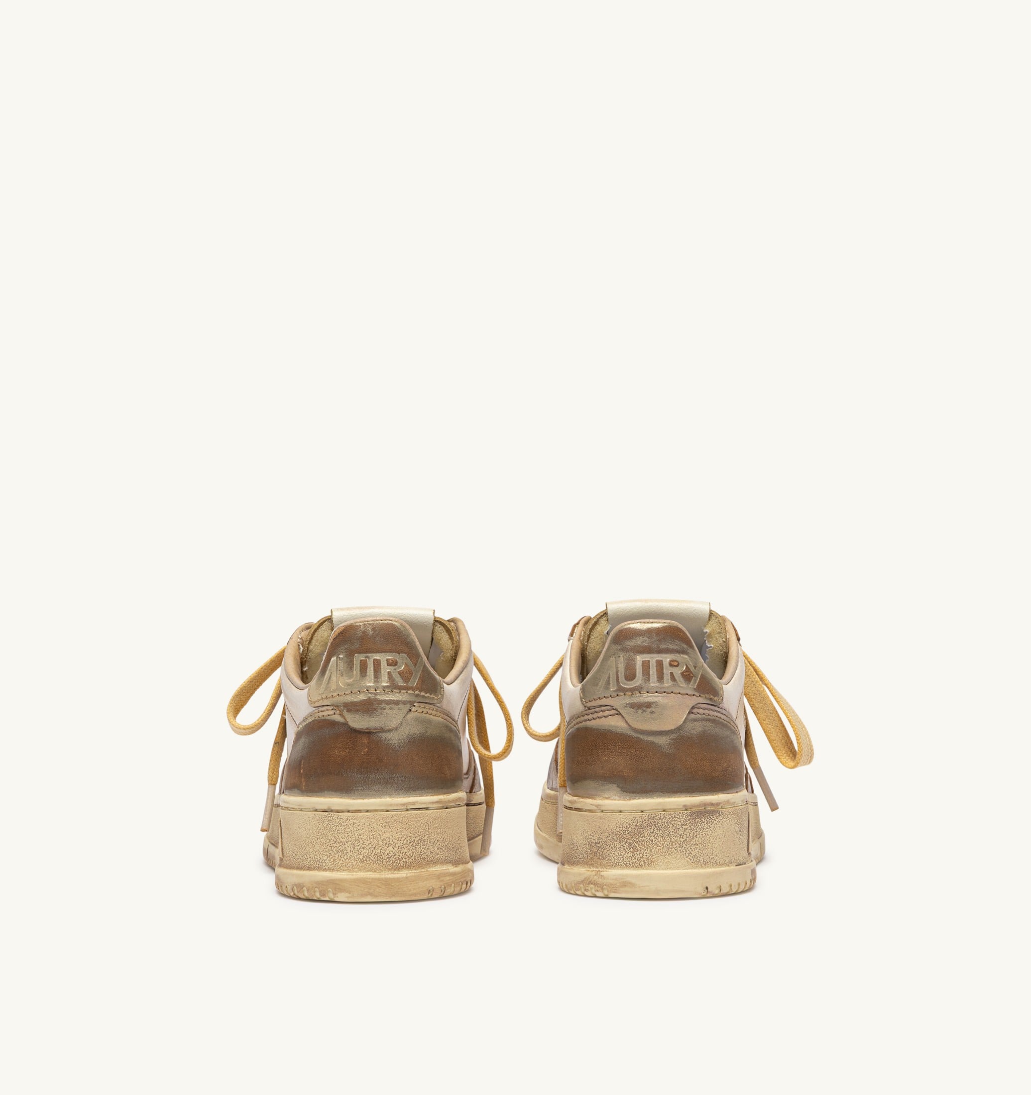SNEAKERS MEDALIST LOW SUPER VINTAGE IN PELLE ARGENTO E PLATINO