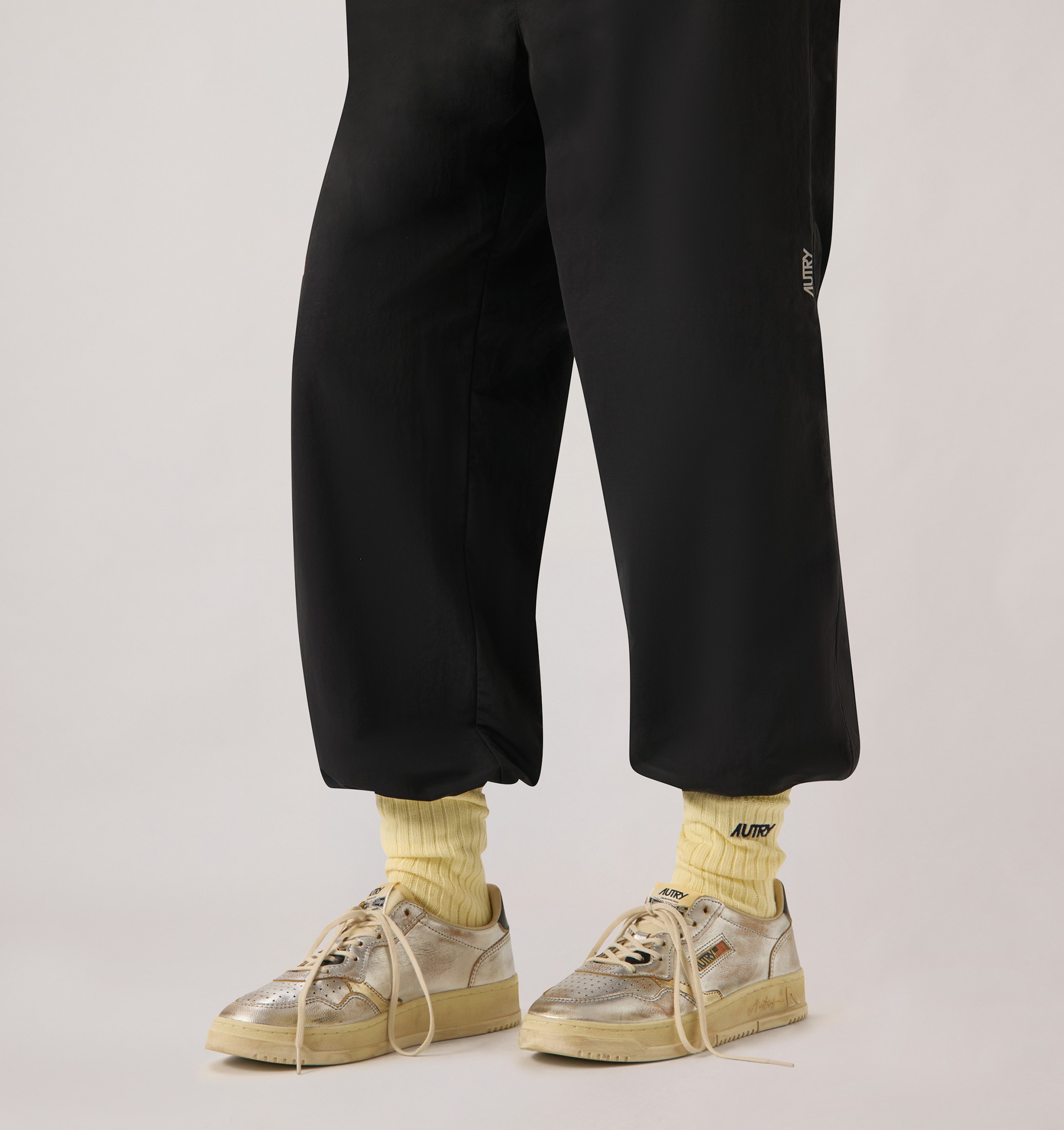SNEAKERS MEDALIST LOW SUPER VINTAGE IN PELLE ARGENTO PLATINO E NERO