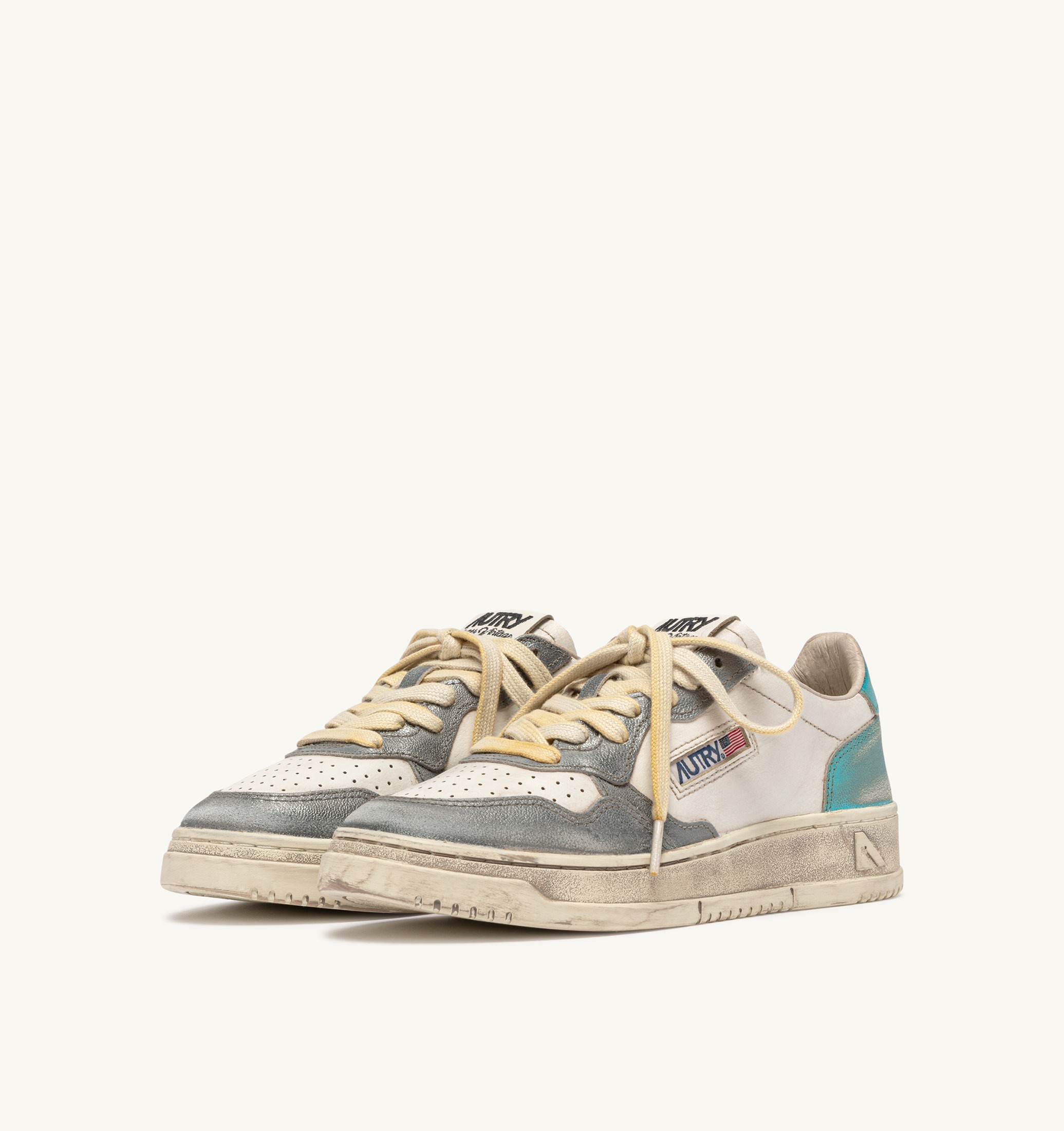 SNEAKERS MEDALIST LOW SUPER VINTAGE IN PELLE ASH E SEA