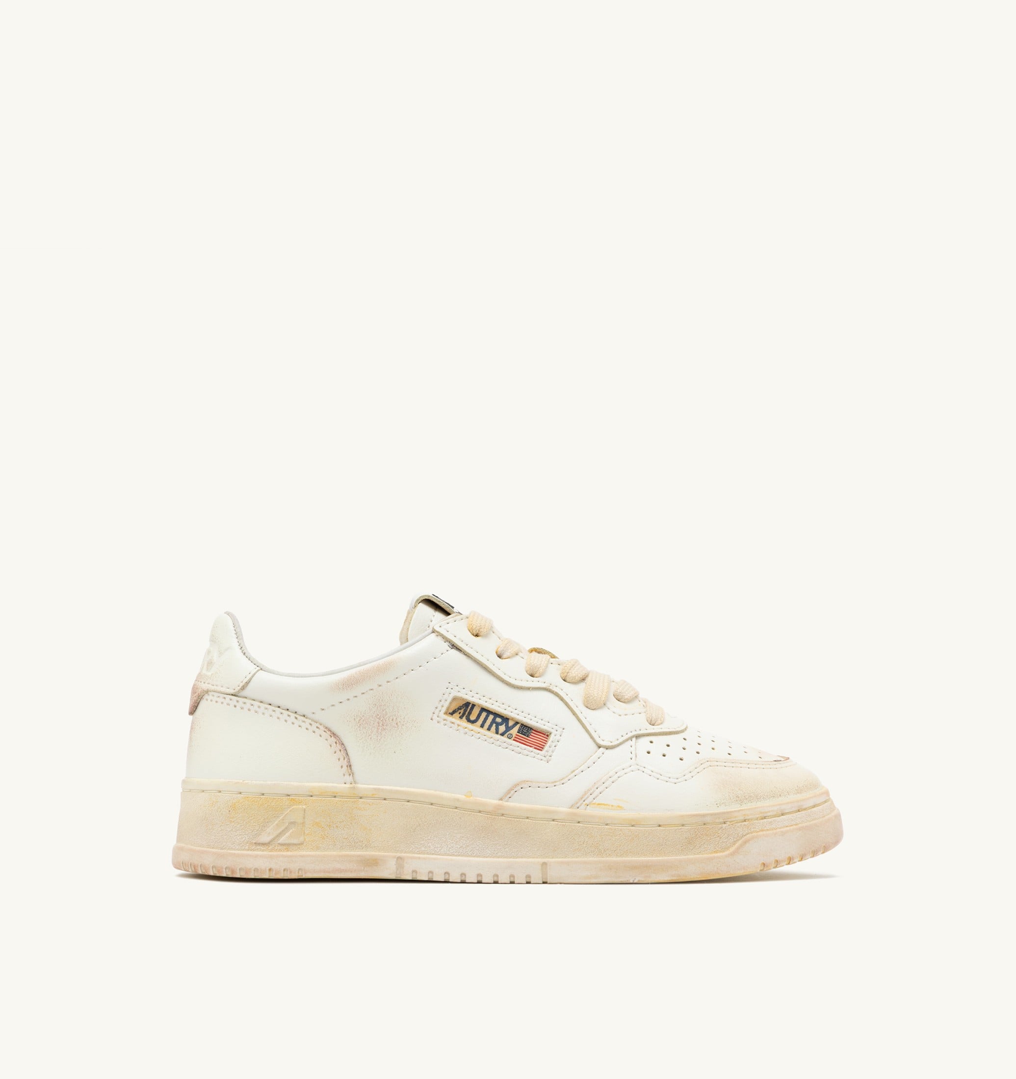 SNEAKERS MEDALIST LOW SUPER VINTAGE IN PELLE BIANCA