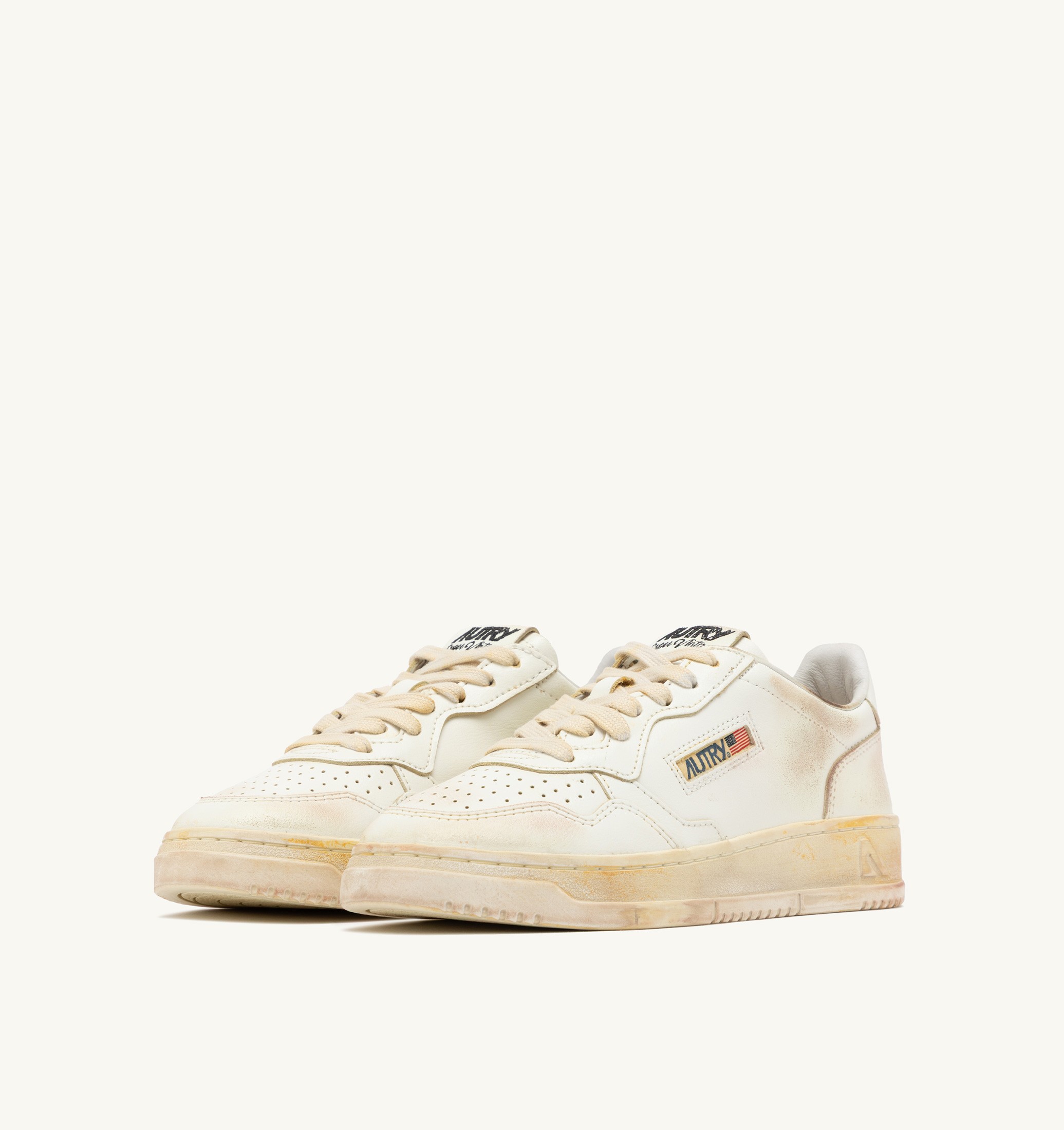 SNEAKERS MEDALIST LOW SUPER VINTAGE IN PELLE BIANCA