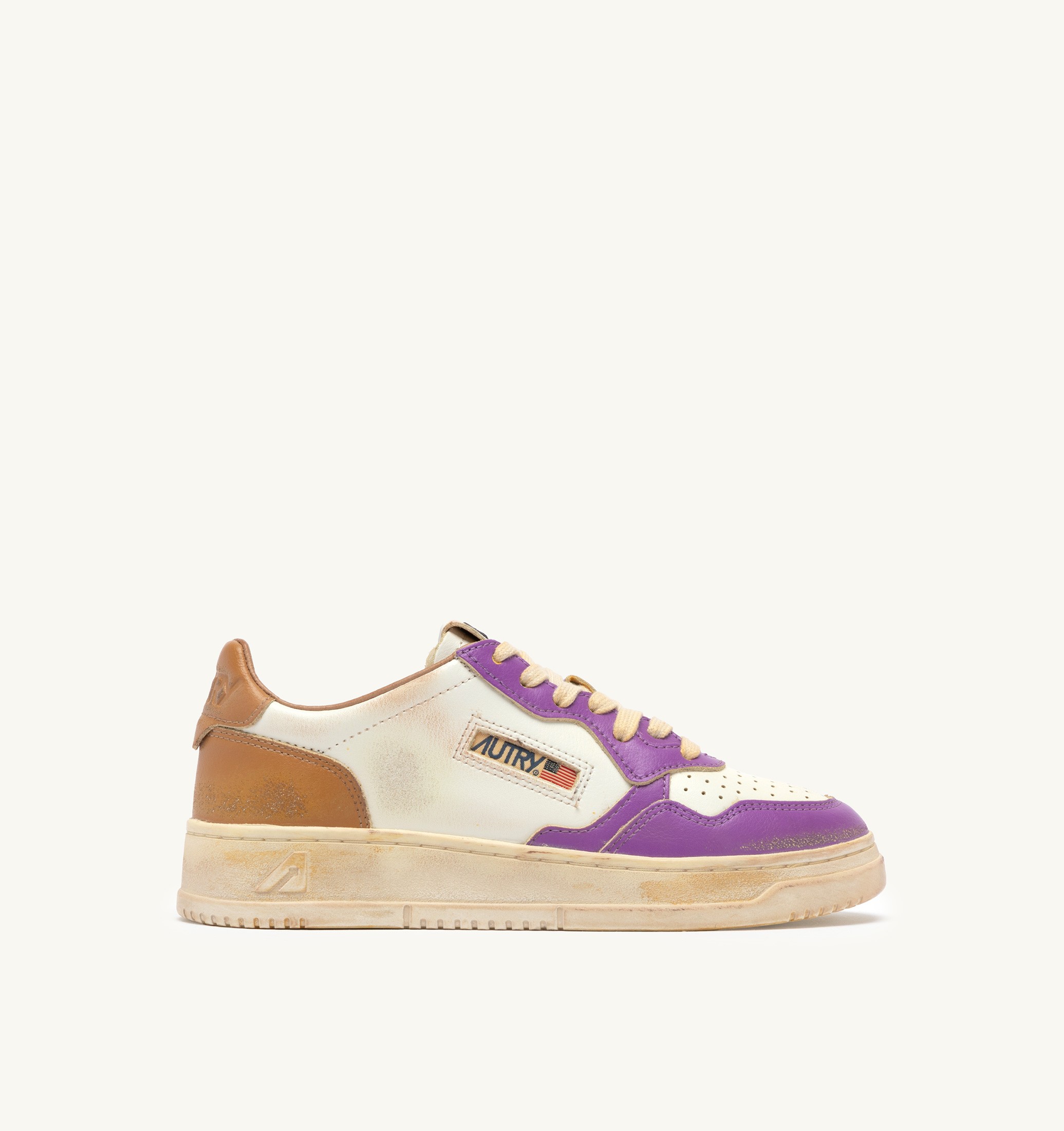 SNEAKERS MEDALIST LOW SUPER VINTAGE IN PELLE BIANCA APPLE CINNAMON E DEWBERRY