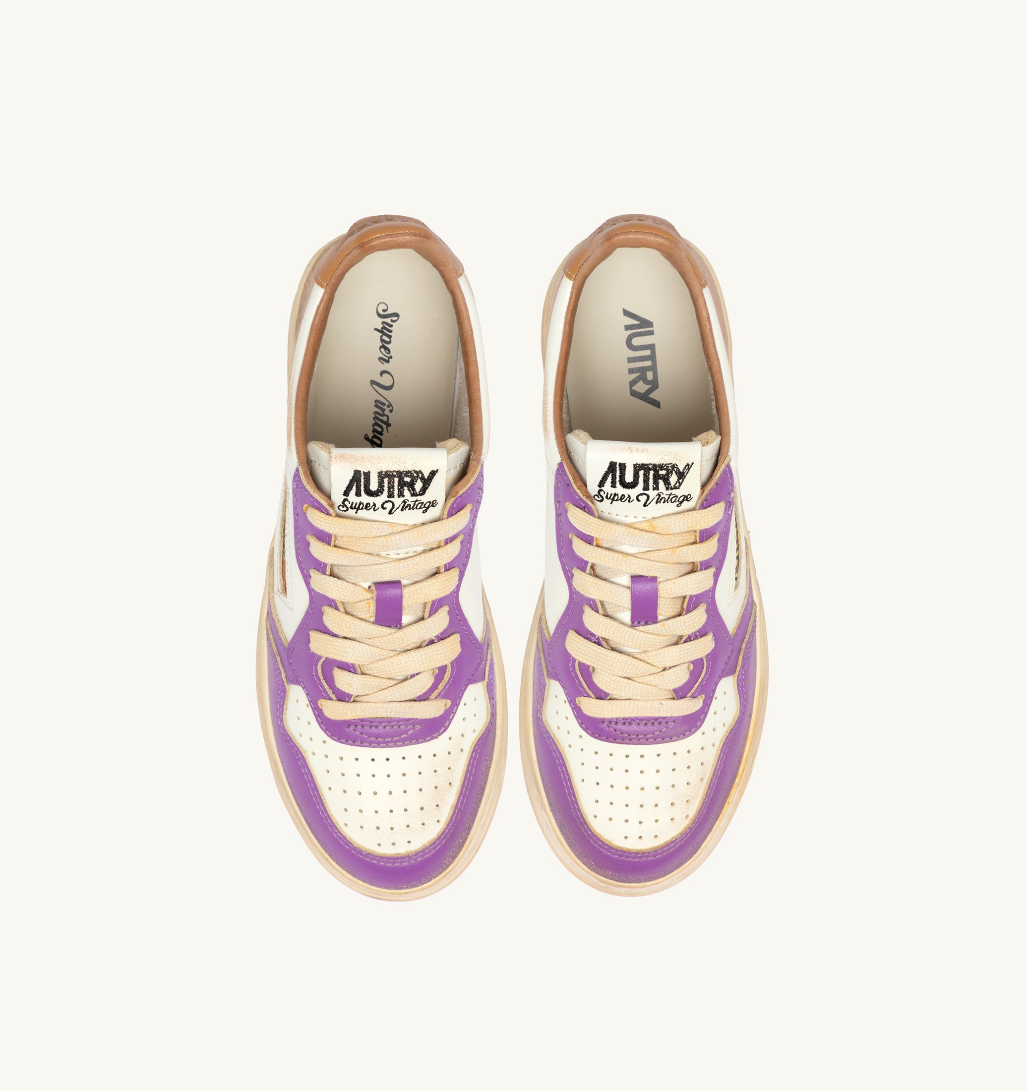 SNEAKERS MEDALIST LOW SUPER VINTAGE IN PELLE BIANCA APPLE CINNAMON E DEWBERRY