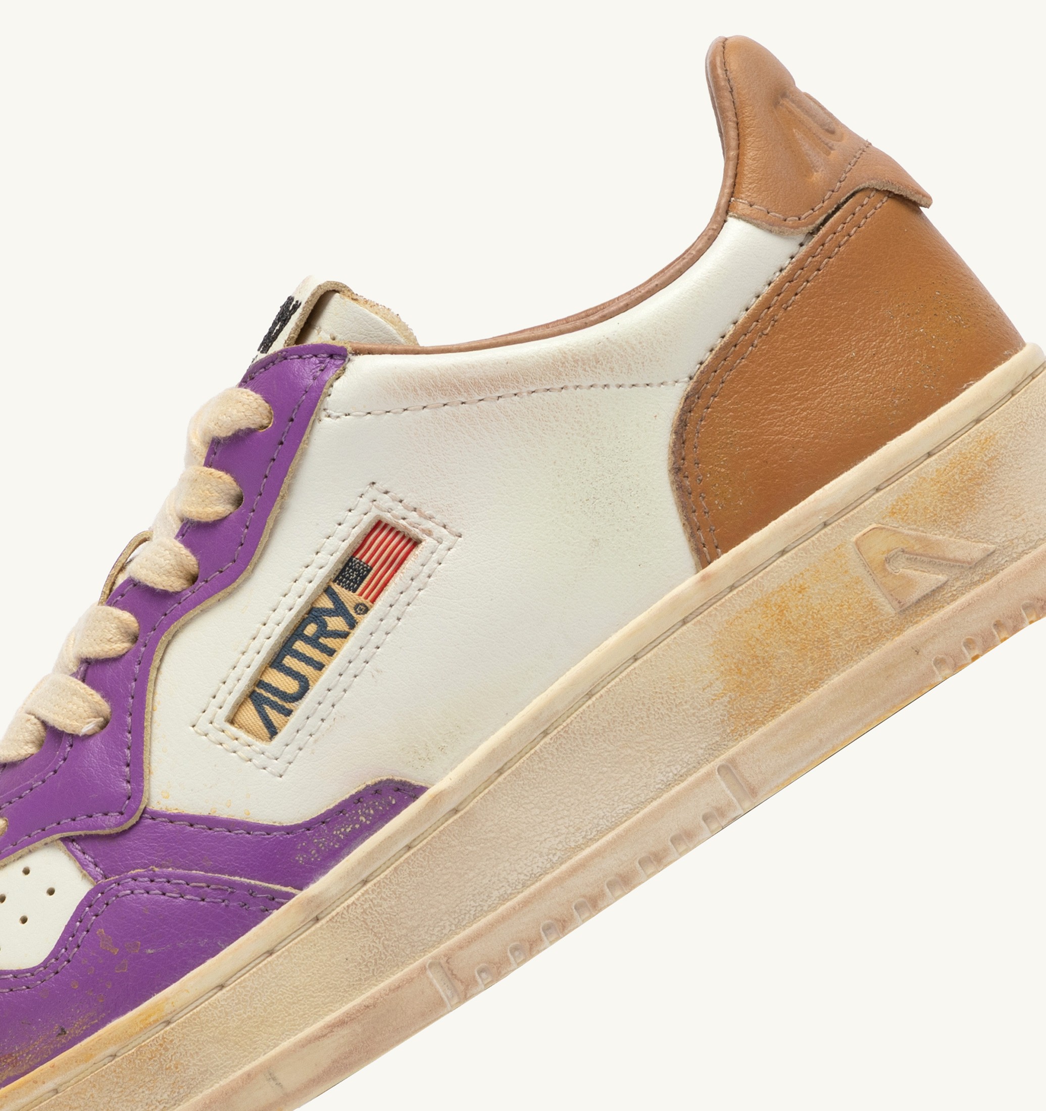 SNEAKERS MEDALIST LOW SUPER VINTAGE IN PELLE BIANCA APPLE CINNAMON E DEWBERRY