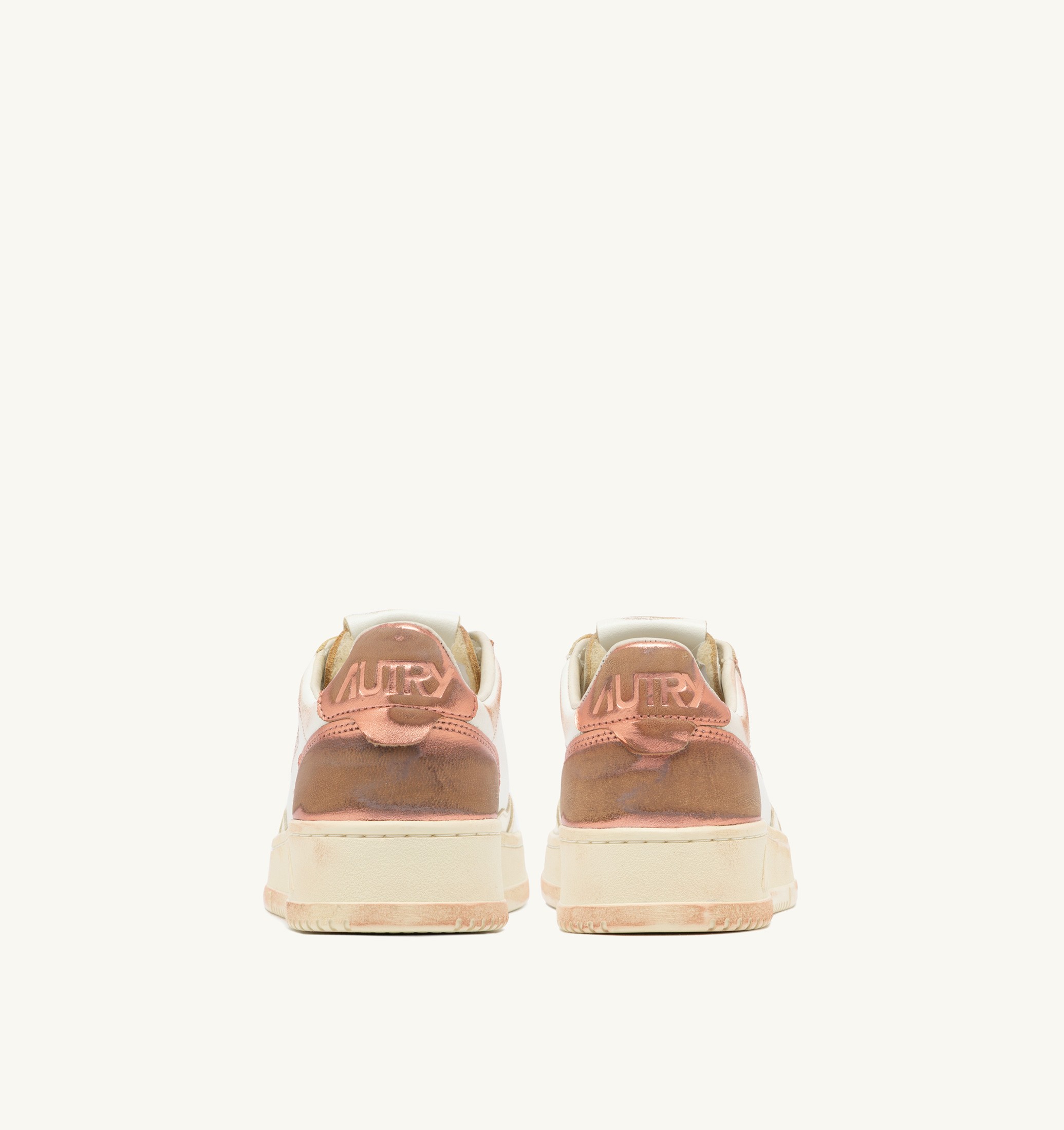 SNEAKERS MEDALIST LOW SUPER VINTAGE IN PELLE BIANCA SALMON E VANILLA