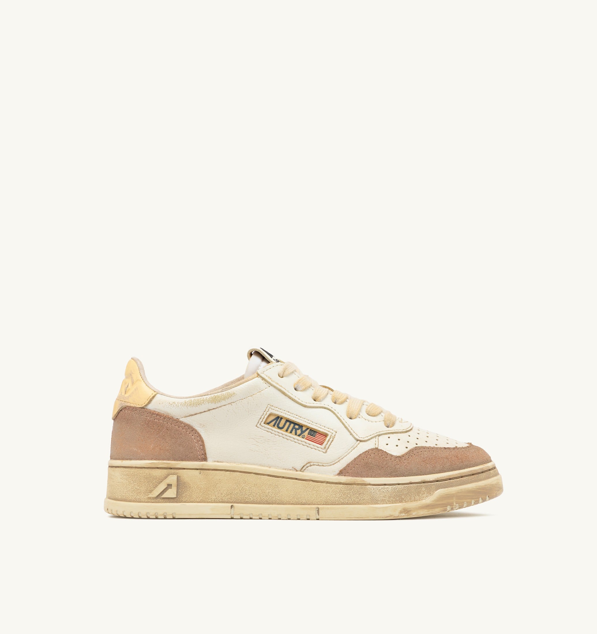SNEAKERS MEDALIST LOW SUPER VINTAGE IN PELLE E SUEDE BIANCO E PHARD