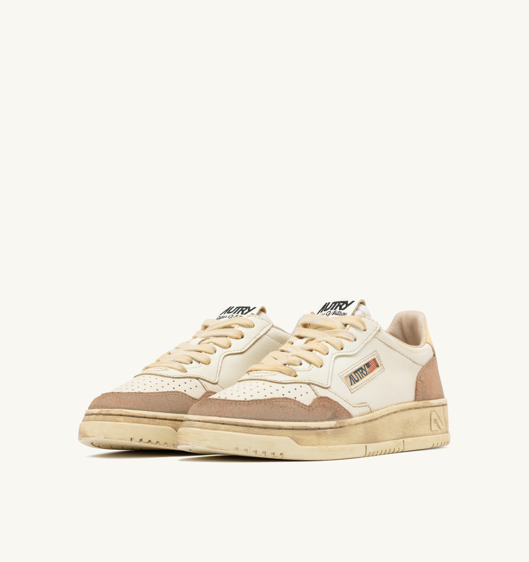 SNEAKERS MEDALIST LOW SUPER VINTAGE IN PELLE E SUEDE BIANCO E PHARD