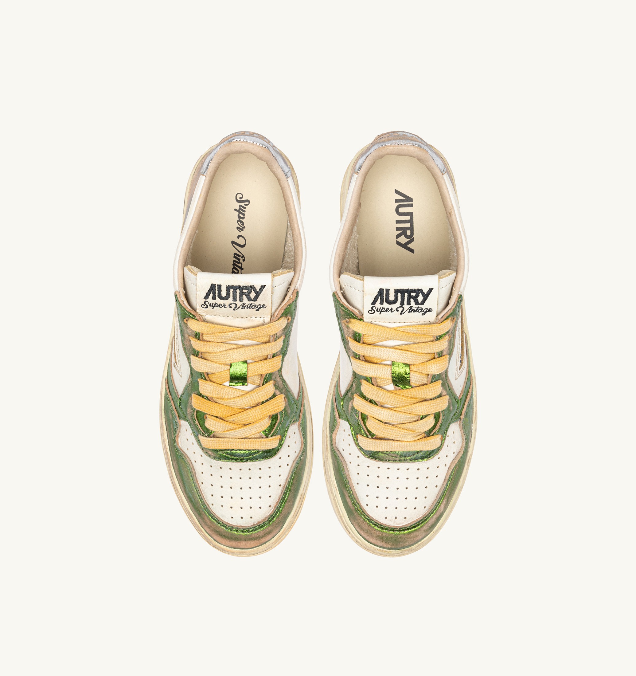 SNEAKERS MEDALIST LOW SUPER VINTAGE IN PELLE GUN E VERDE