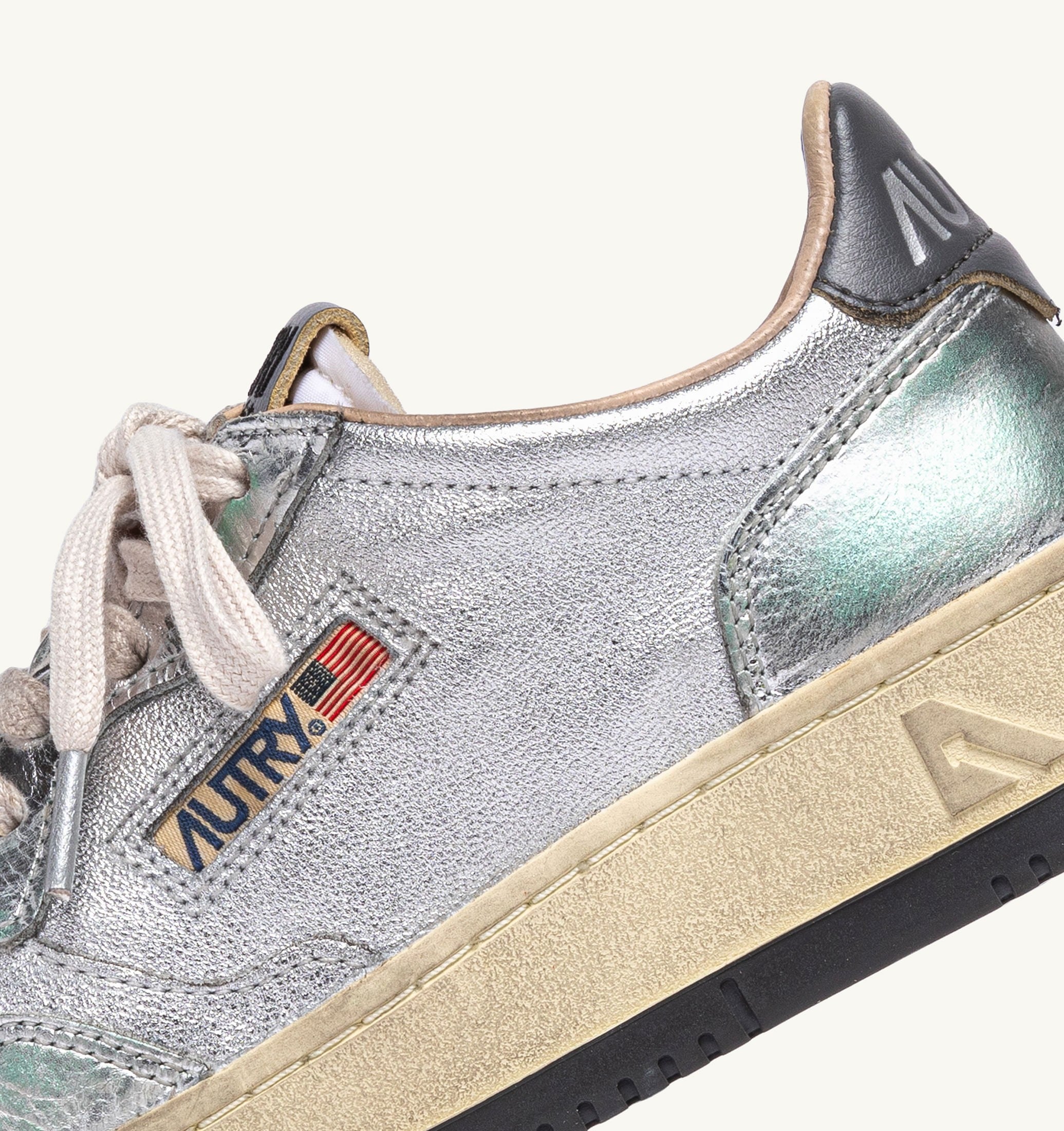 SNEAKERS MEDALIST LOW SUPER VINTAGE IN PELLE METALLIZZATA ARGENTO