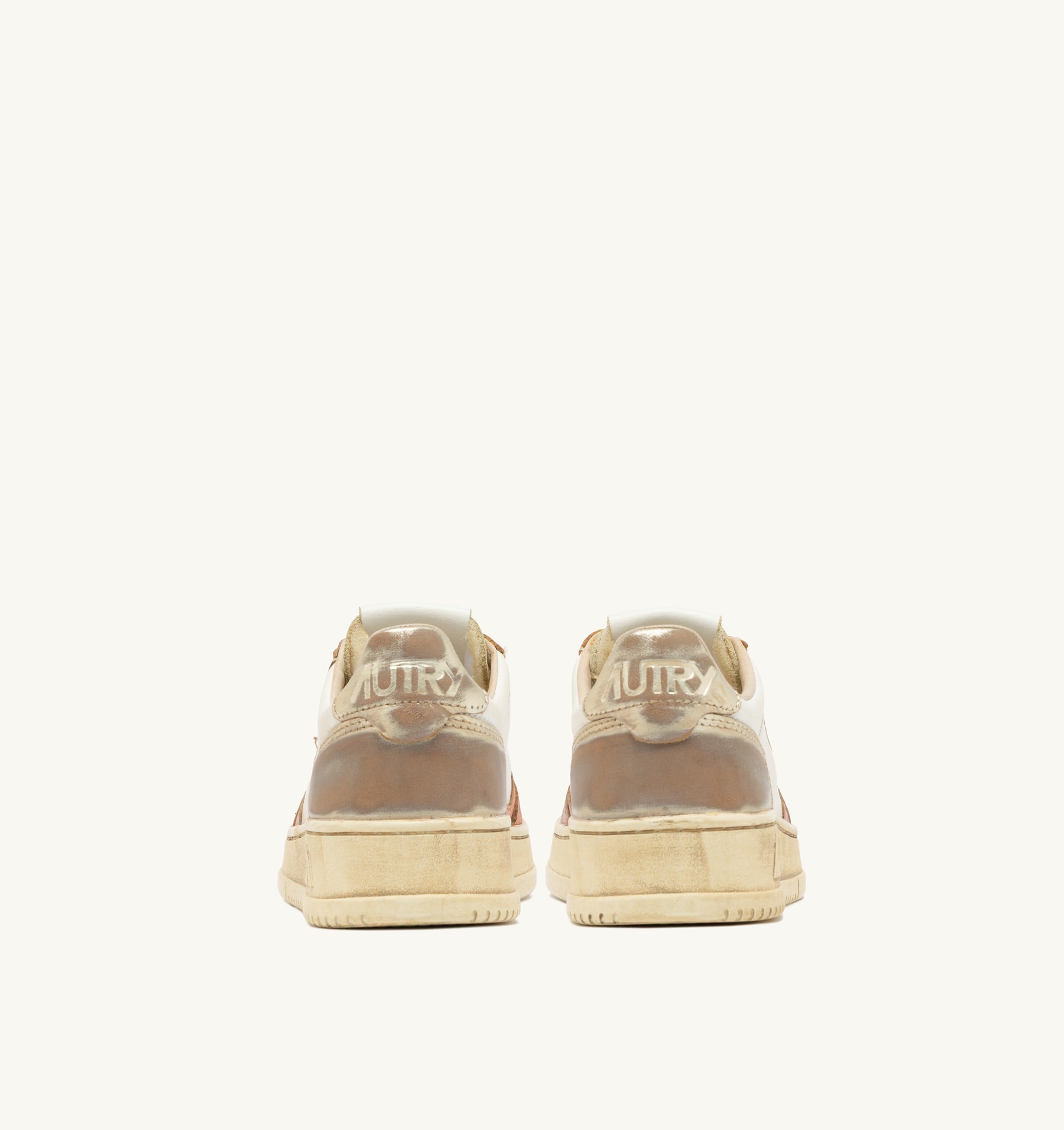 SNEAKERS MEDALIST LOW SUPER VINTAGE IN PELLE PLATINO E ARANCIONE