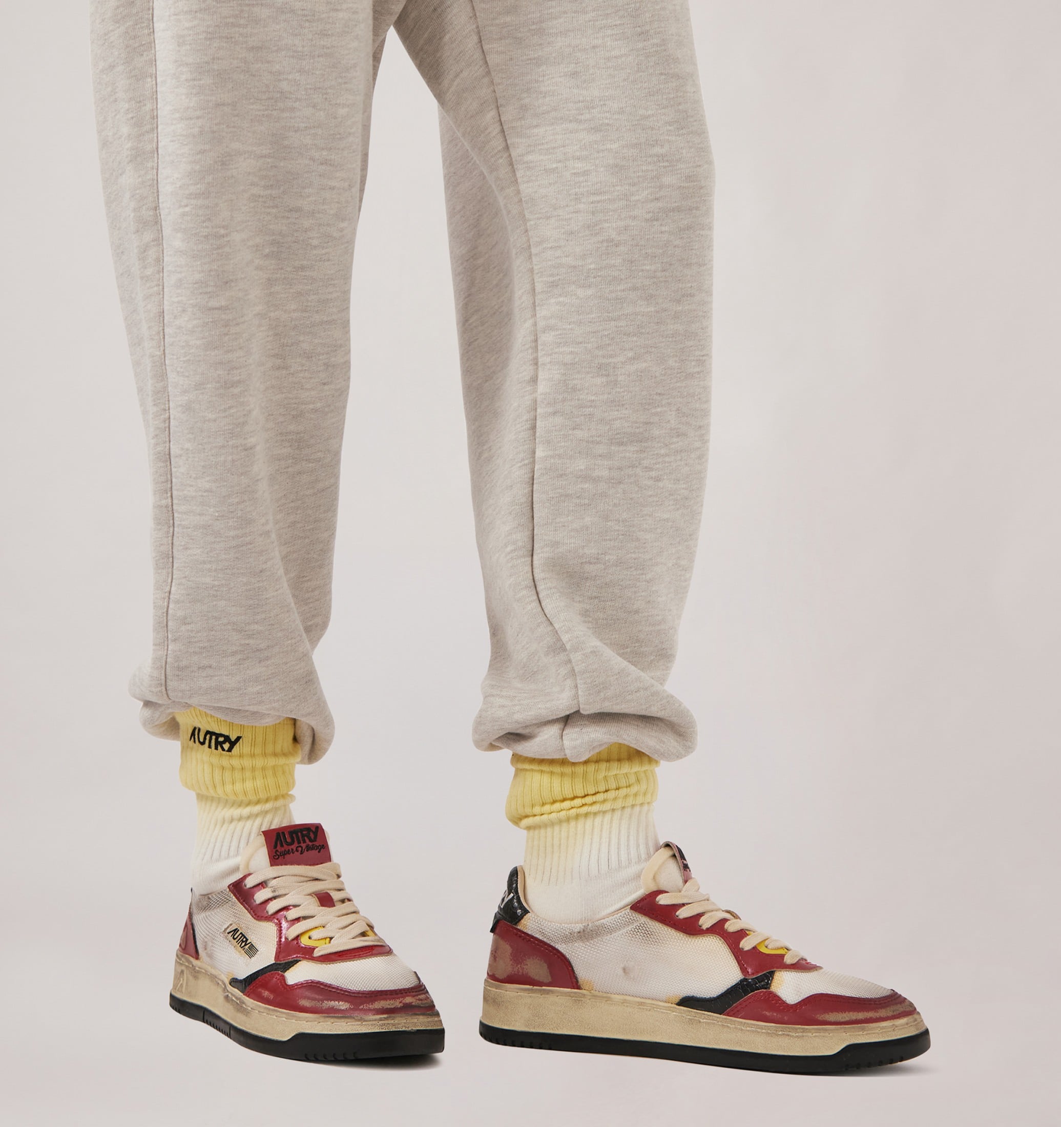 SNEAKERS MEDALIST LOW SUPER VINTAGE IN PELLE ROSSA E MESH BIANCO