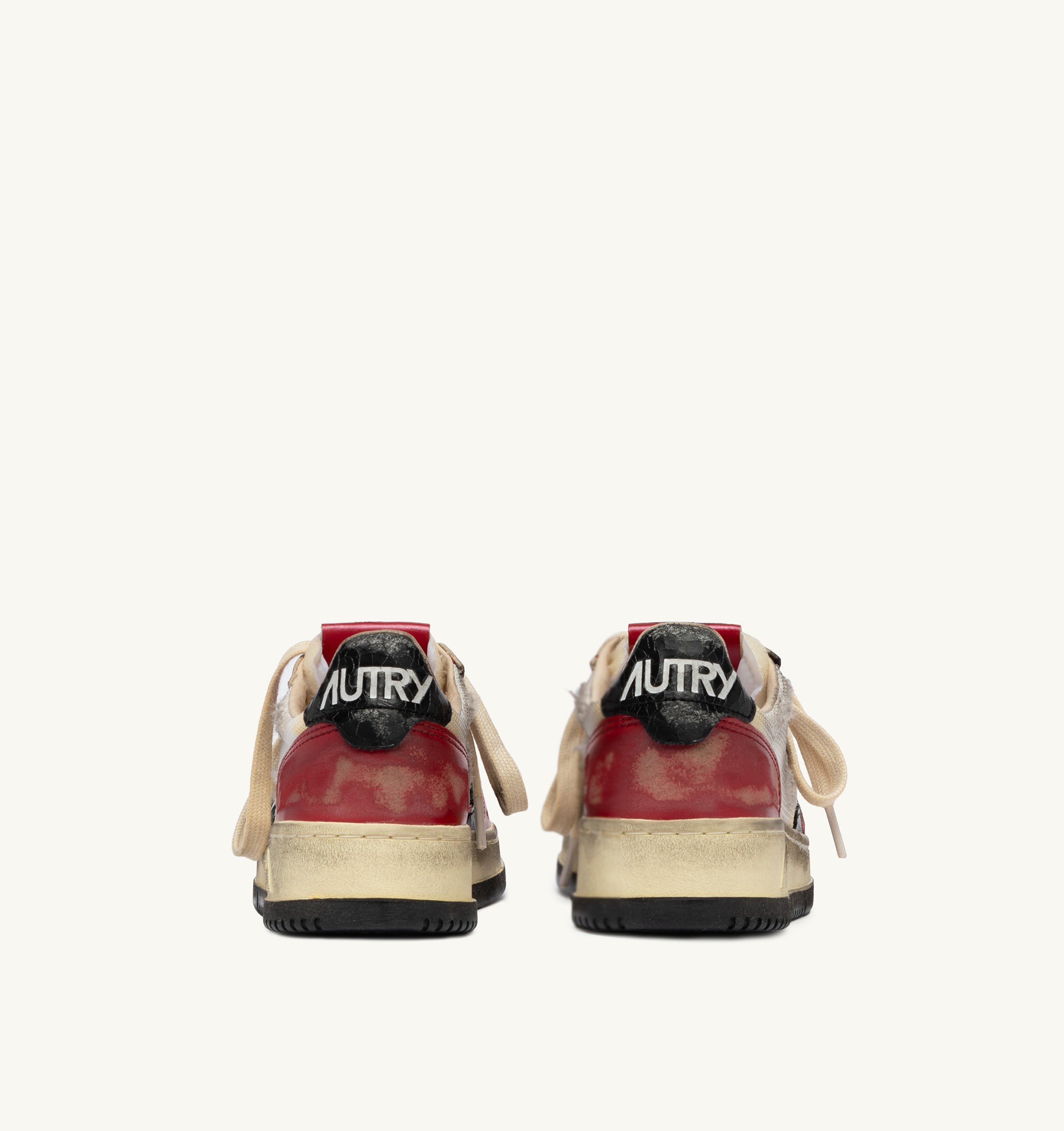 SNEAKERS MEDALIST LOW SUPER VINTAGE IN PELLE ROSSA E MESH BIANCO