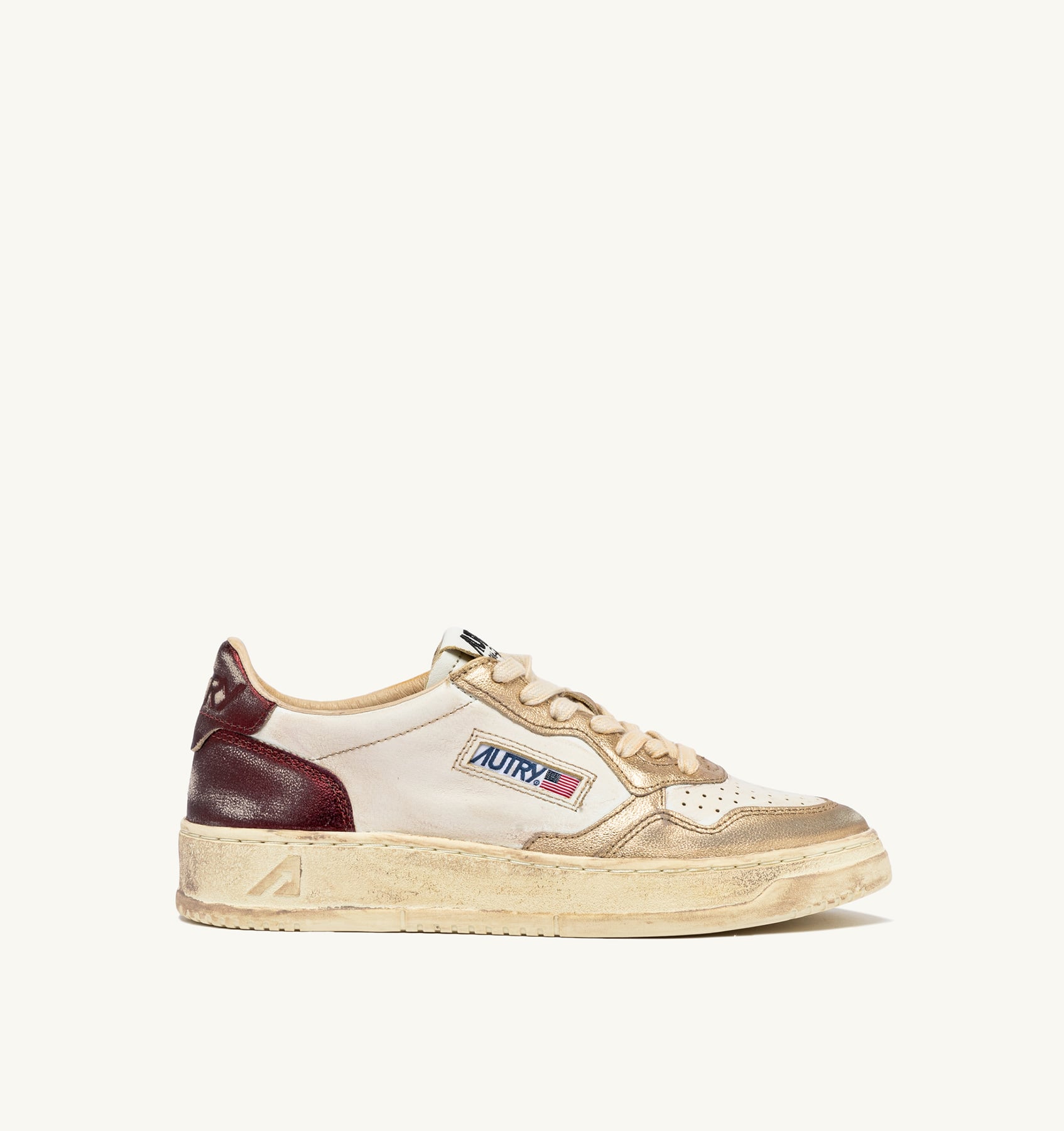SNEAKERS MEDALIST LOW SUPER VINTAGE IN PELLE SPAZZOLATA COLORE PLATINUM E VIOLET