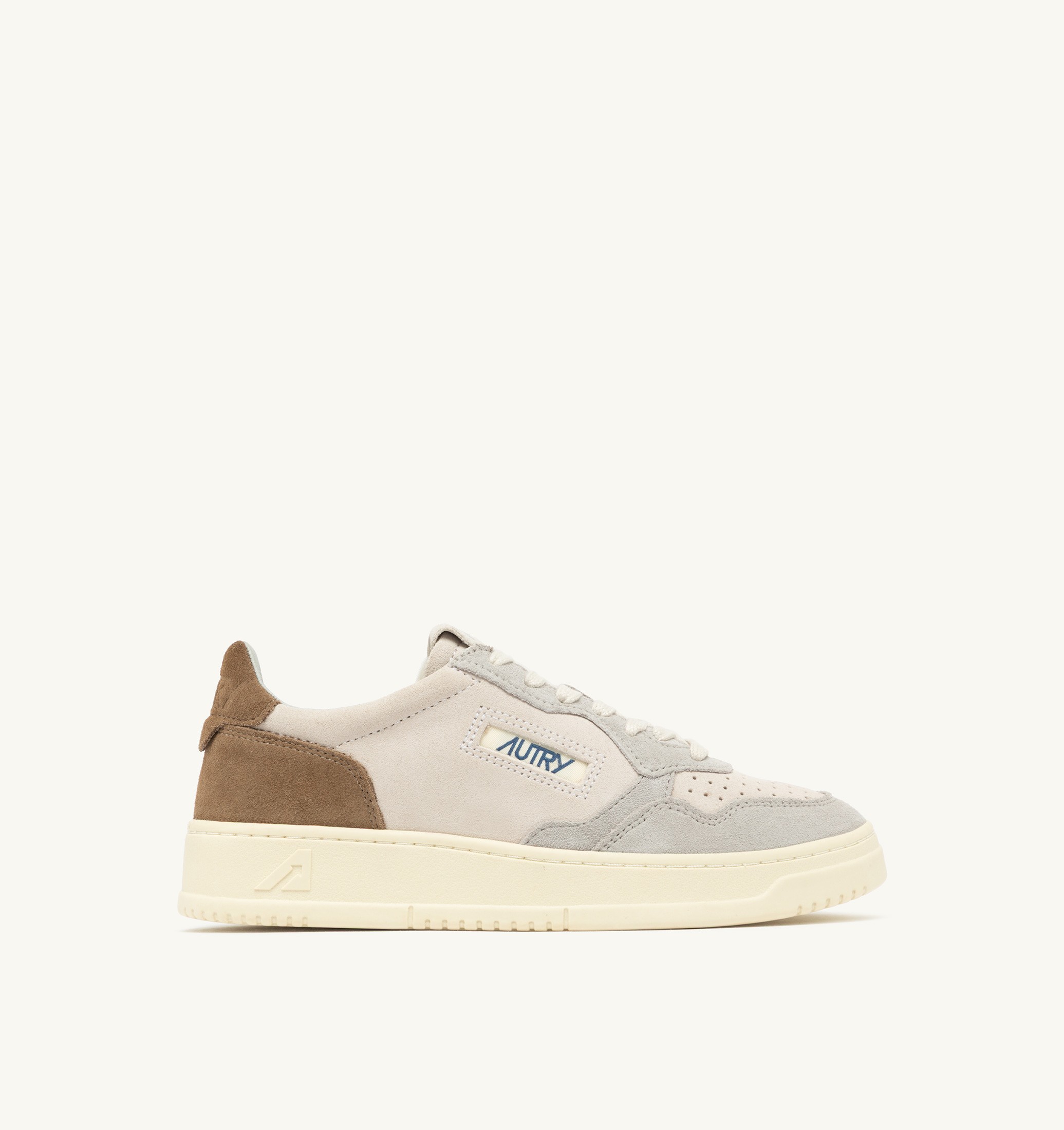 SNEAKERS MEDALIST LOW TRICOLOR IN SUEDE BIANCO CIGAR E VAPOR