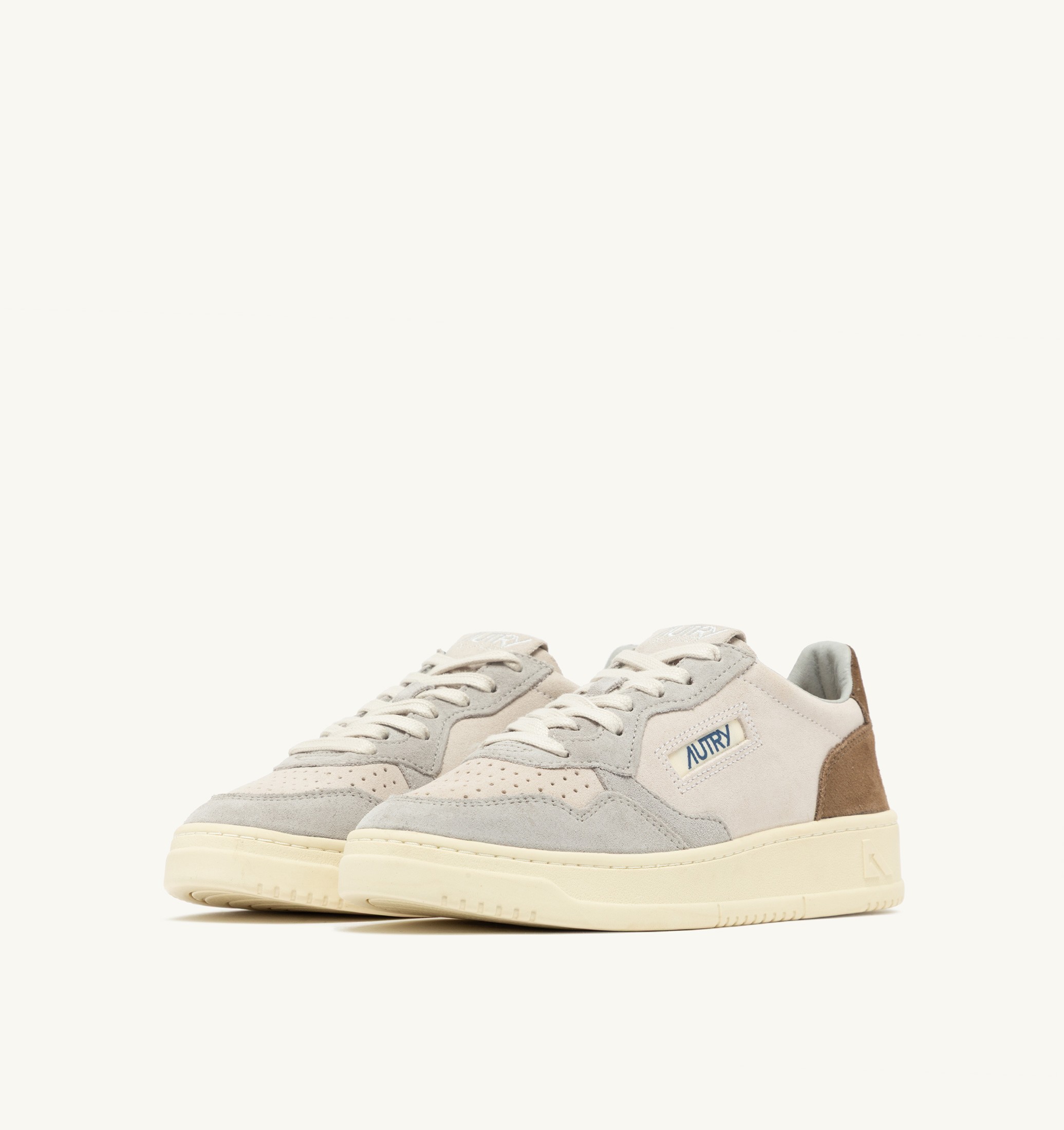 SNEAKERS MEDALIST LOW TRICOLOR IN SUEDE BIANCO CIGAR E VAPOR