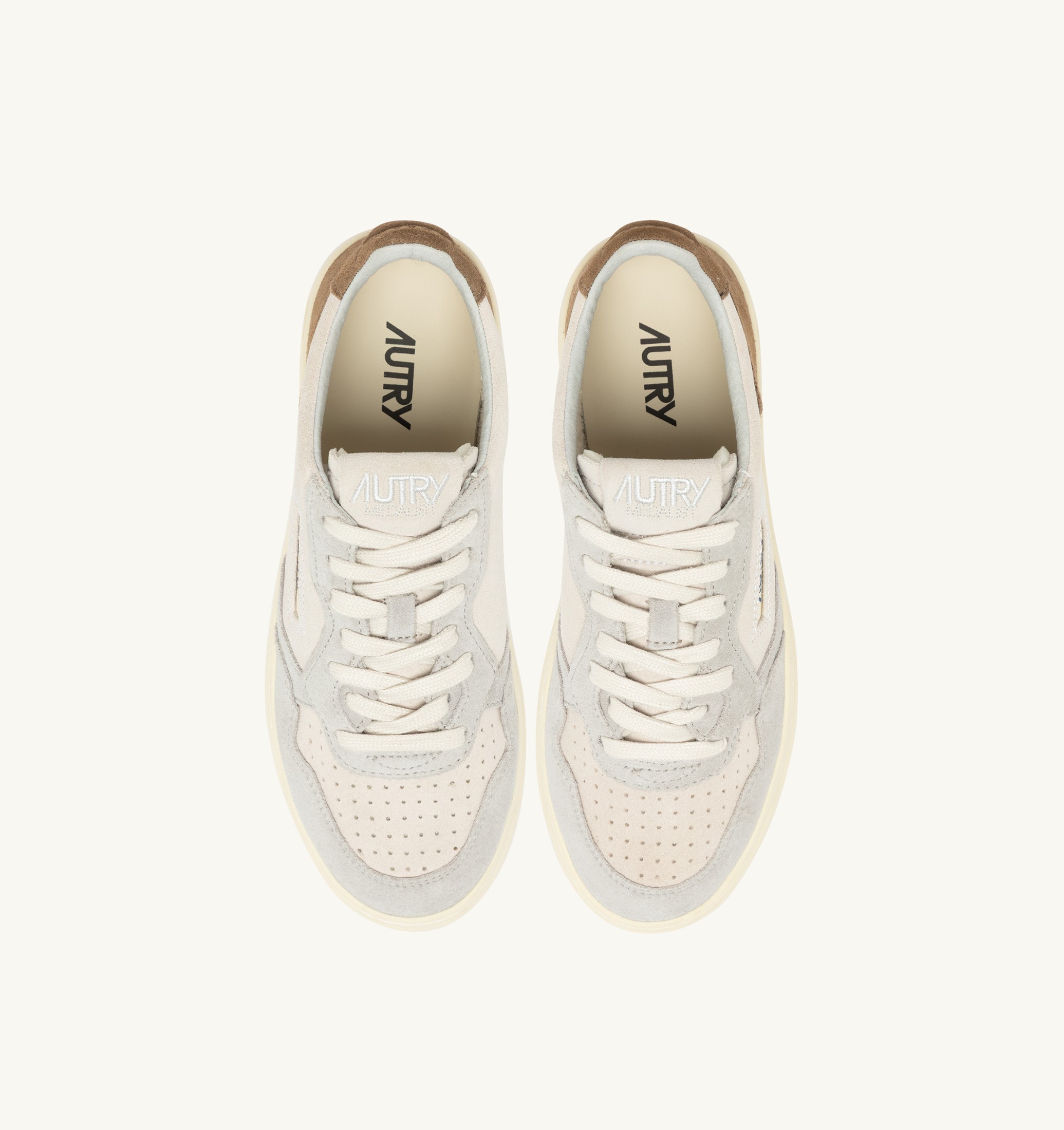 SNEAKERS MEDALIST LOW TRICOLOR IN SUEDE BIANCO CIGAR E VAPOR