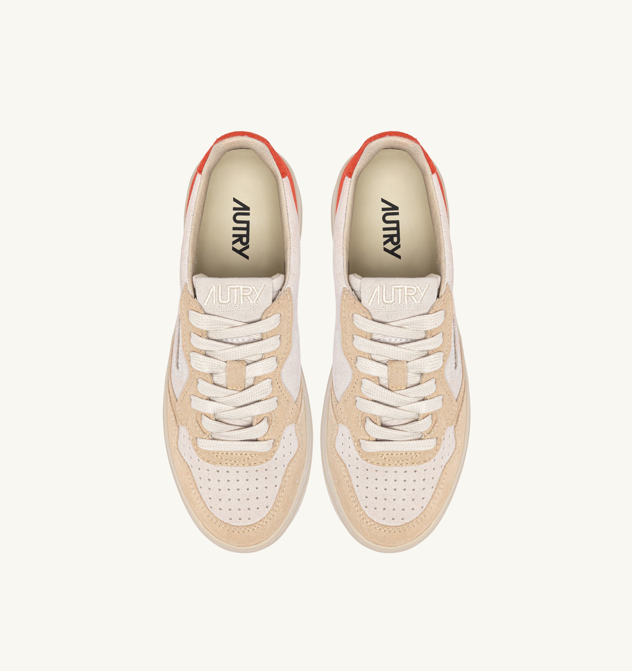 SNEAKERS MEDALIST LOW TRICOLOR IN SUEDE BIANCO SAND E FUOCO
