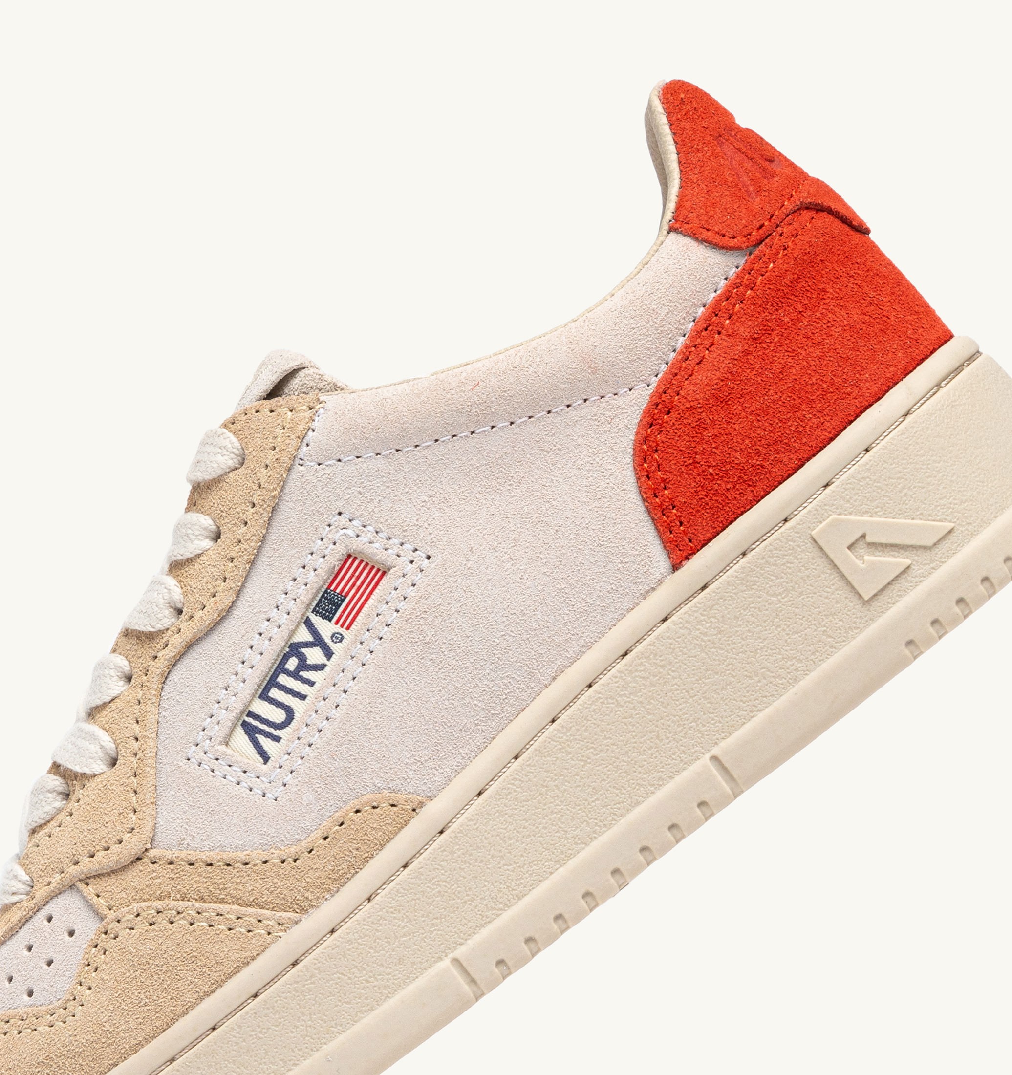 SNEAKERS MEDALIST LOW TRICOLOR IN SUEDE BIANCO SAND E FUOCO