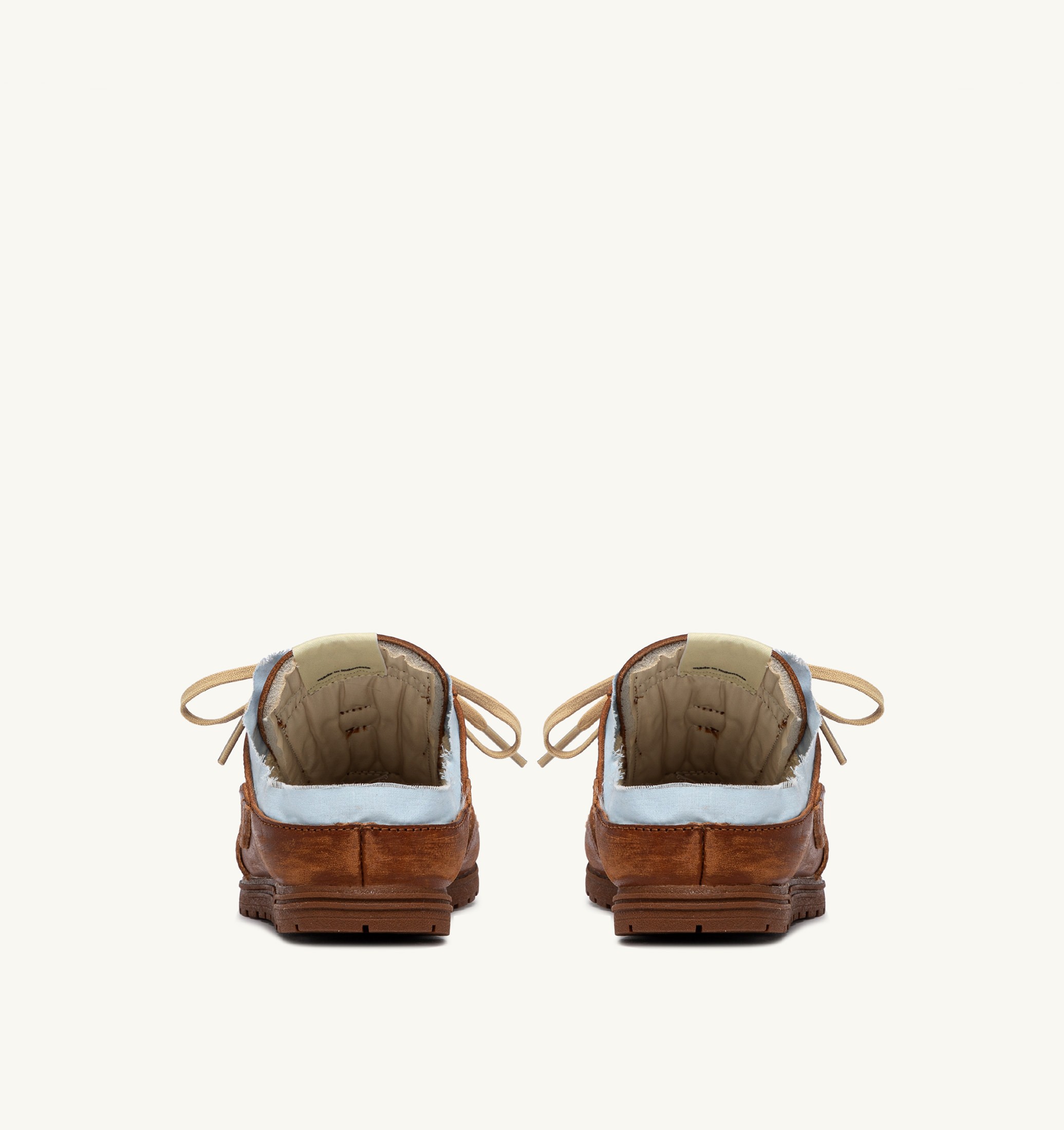 SNEAKERS WINDSPIN MULE IN PELLE E SHIRT BUFF E AZURE