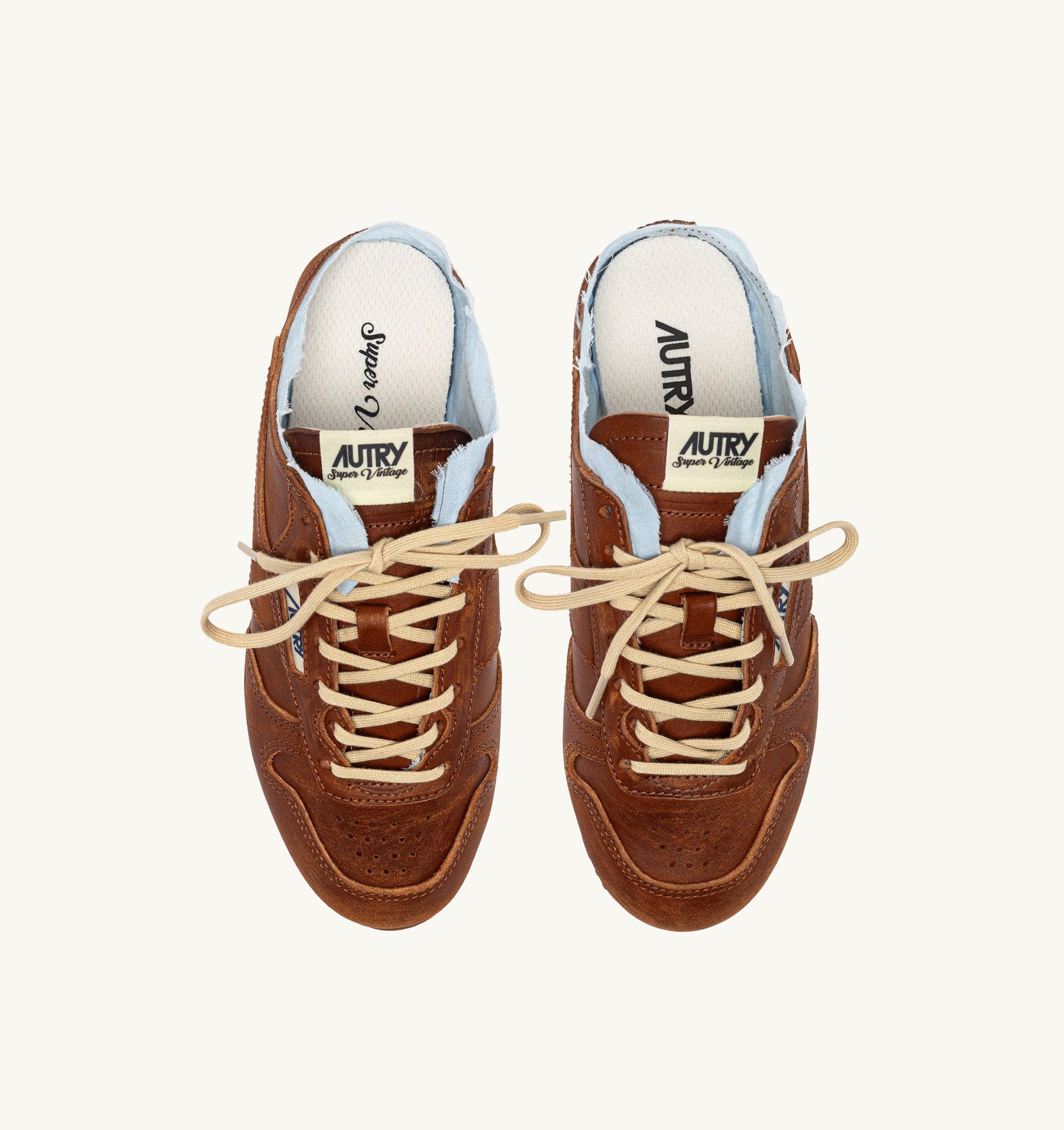 SNEAKERS WINDSPIN MULE IN PELLE E SHIRT BUFF E AZURE