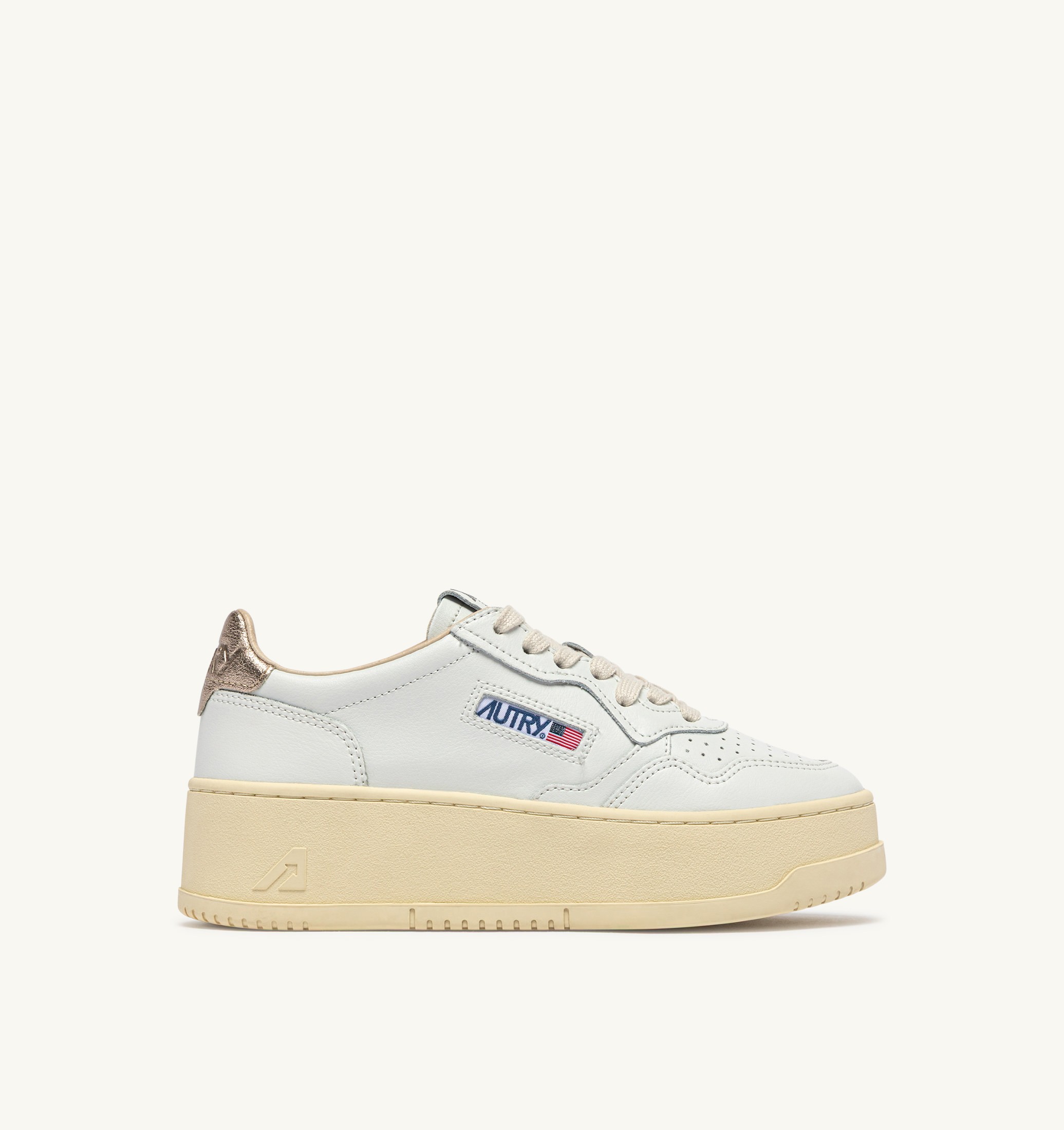 SNEAKERS MEDALIST PLATFORM IN SUEDE E PELLE FEATHER GRAY E BIANCO