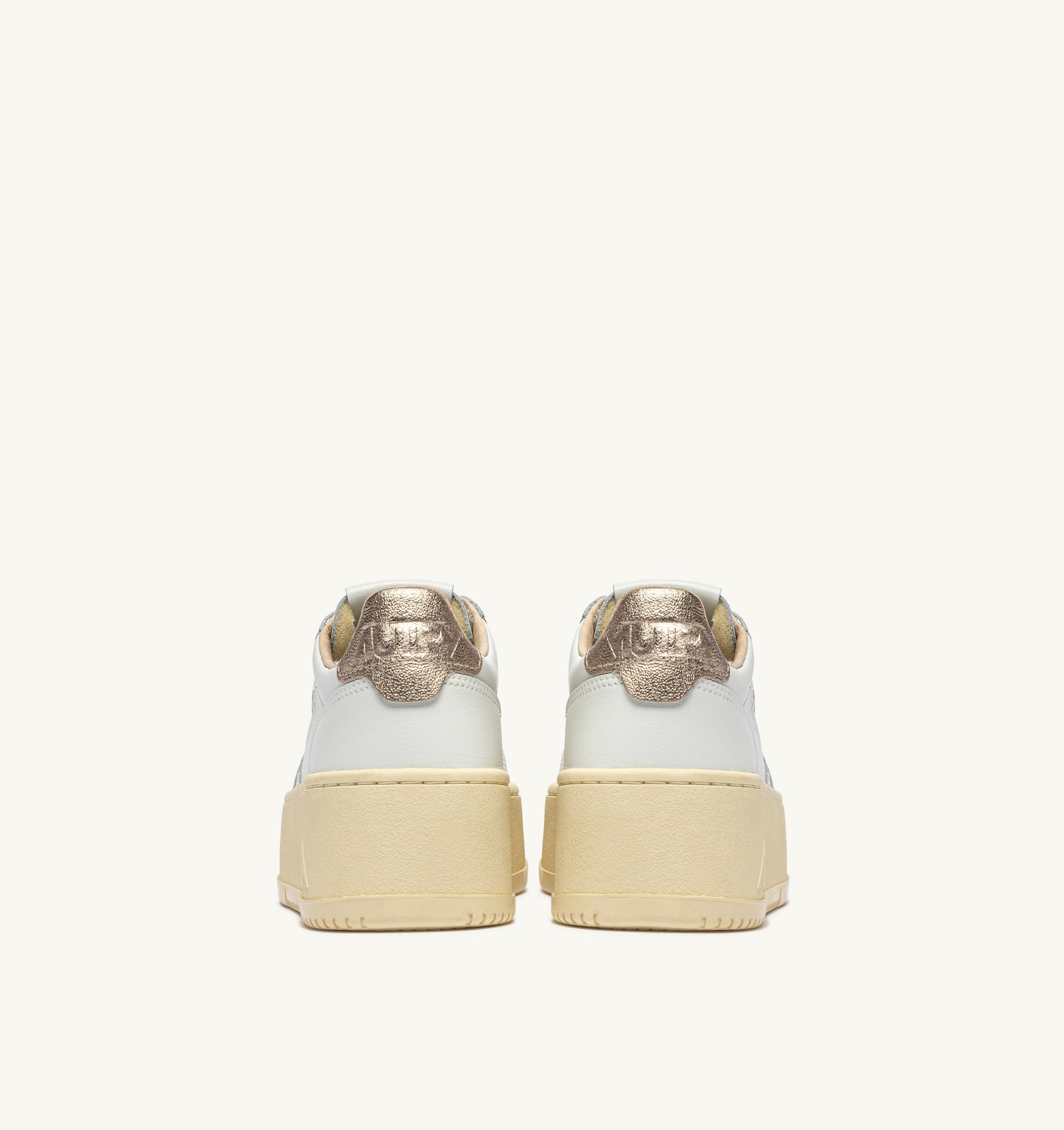 SNEAKERS MEDALIST PLATFORM IN SUEDE E PELLE FEATHER GRAY E BIANCO