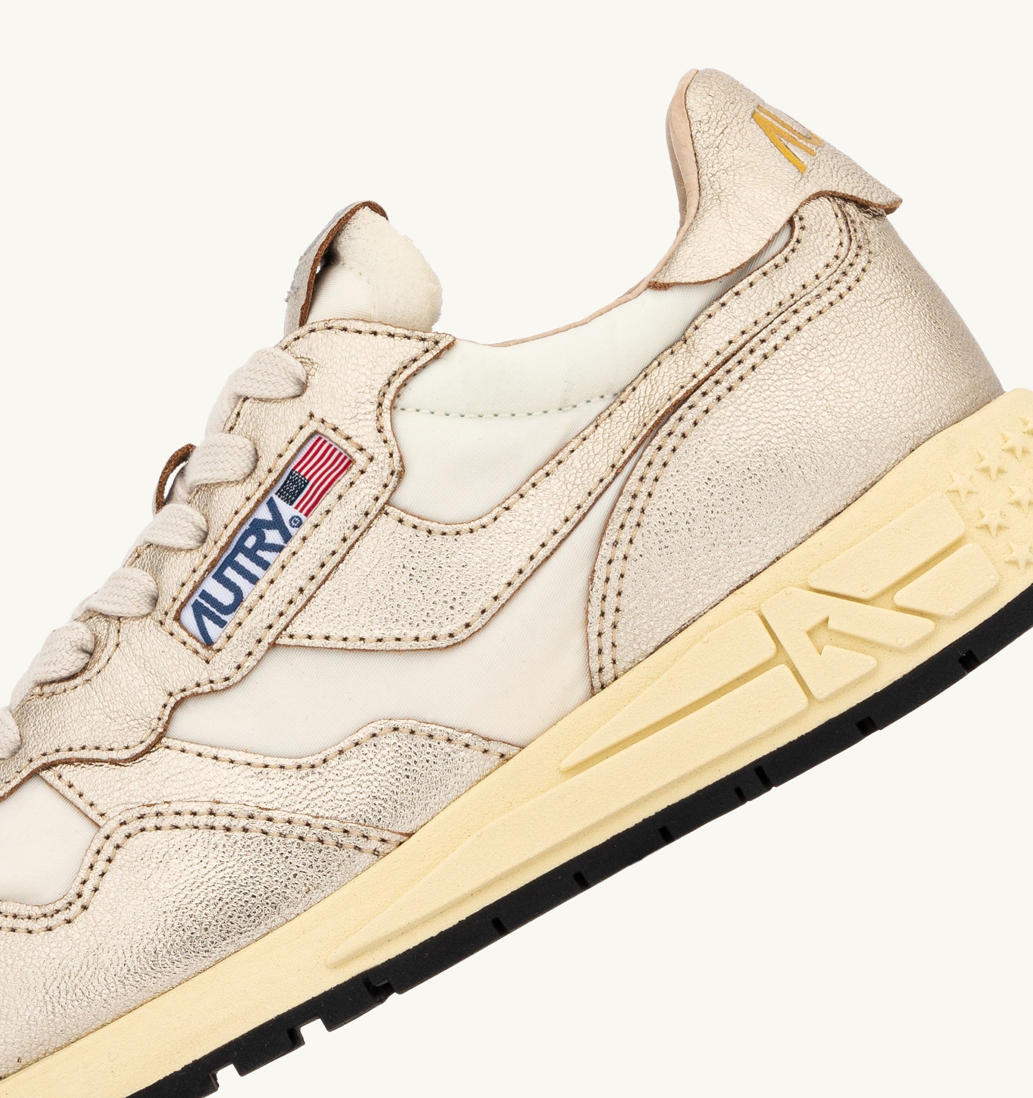 SNEAKERS REELWIND IN NYLON E PELLE METALLIZZATA GOLD