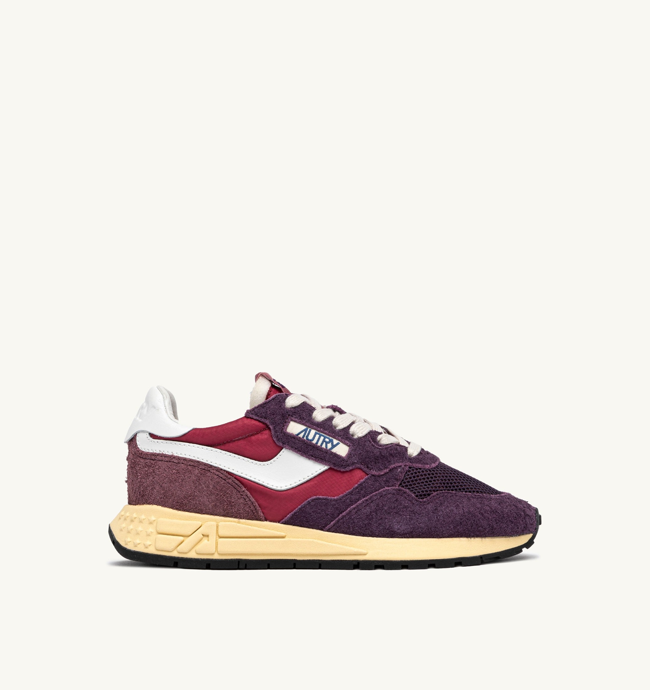 SNEAKERS REELWIND LOW IN NYLON E SUEDE AMARONE E PLUM