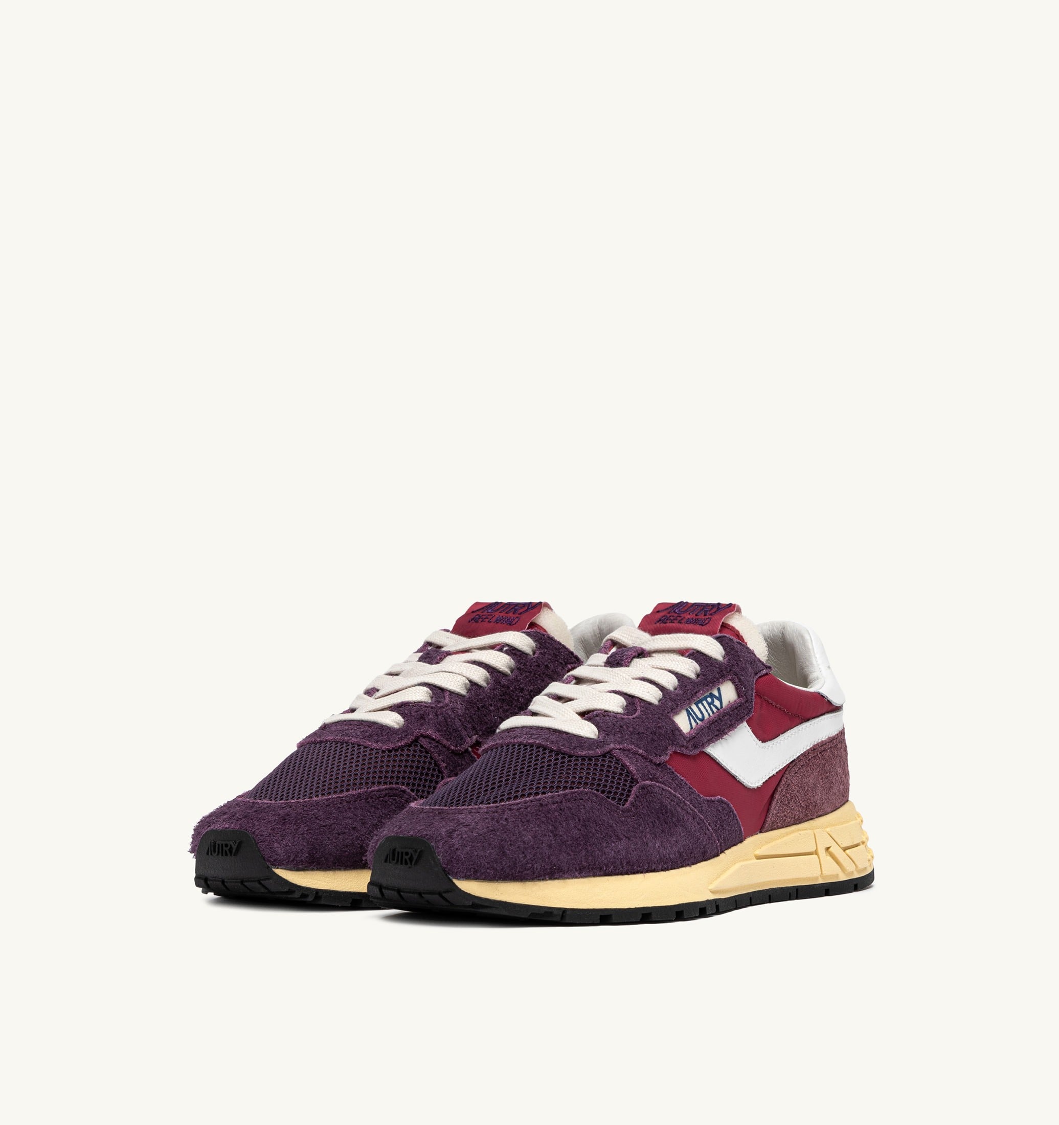 SNEAKERS REELWIND LOW IN NYLON E SUEDE AMARONE E PLUM