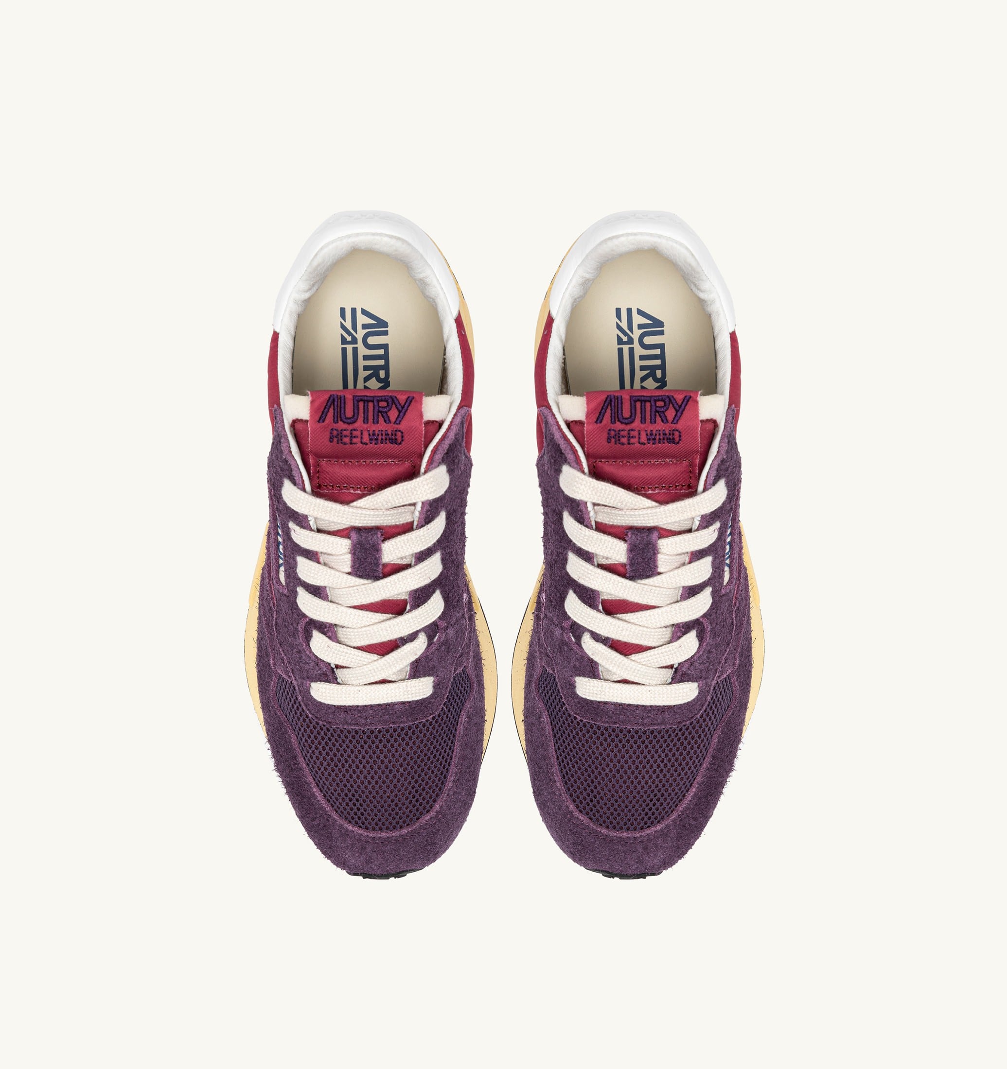 SNEAKERS REELWIND LOW IN NYLON E SUEDE AMARONE E PLUM
