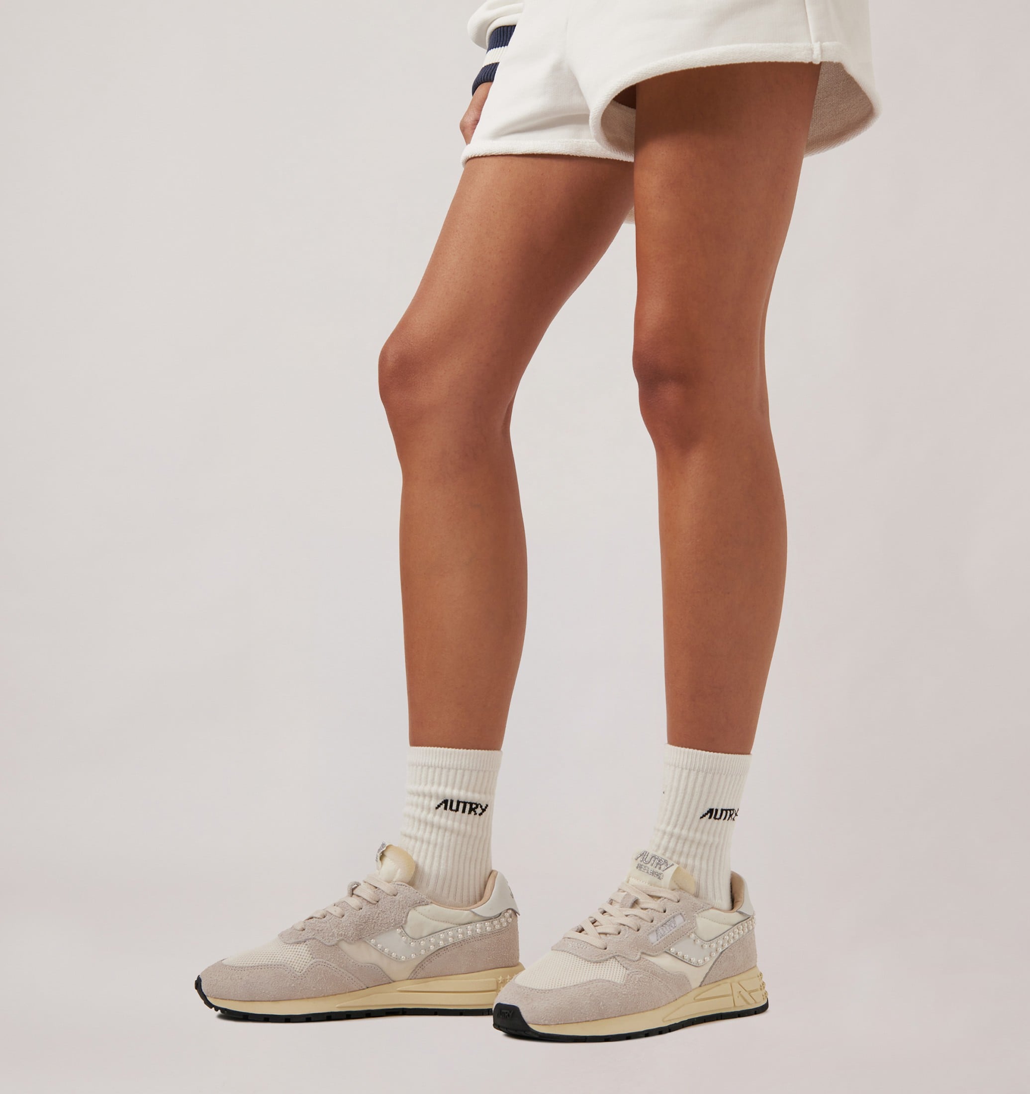 SNEAKERS REELWIND LOW IN NYLON E SUEDE BIANCO