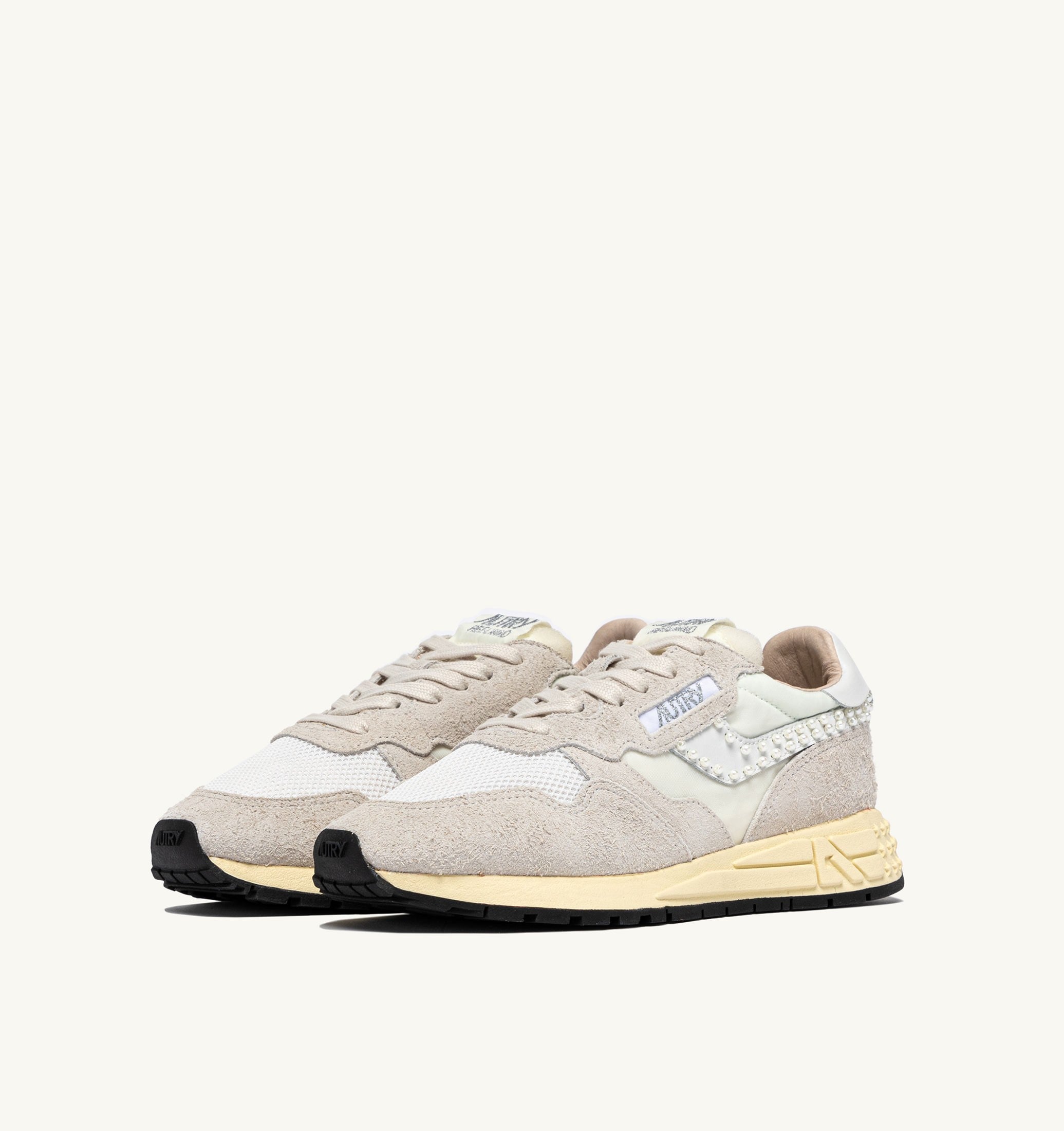 SNEAKERS REELWIND LOW IN NYLON E SUEDE BIANCO