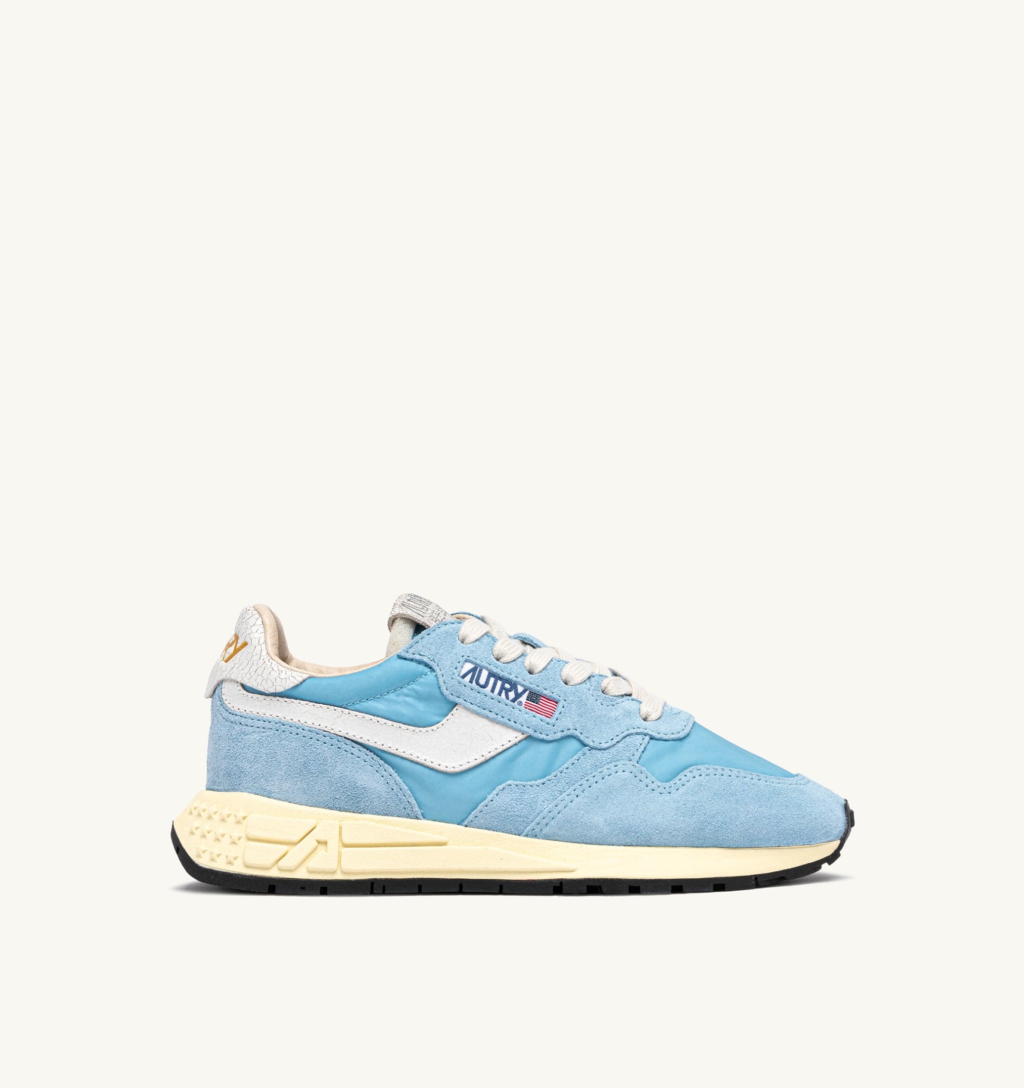SNEAKERS REELWIND LOW IN NYLON E SUEDE BIANCO E FORGET ME NOT
