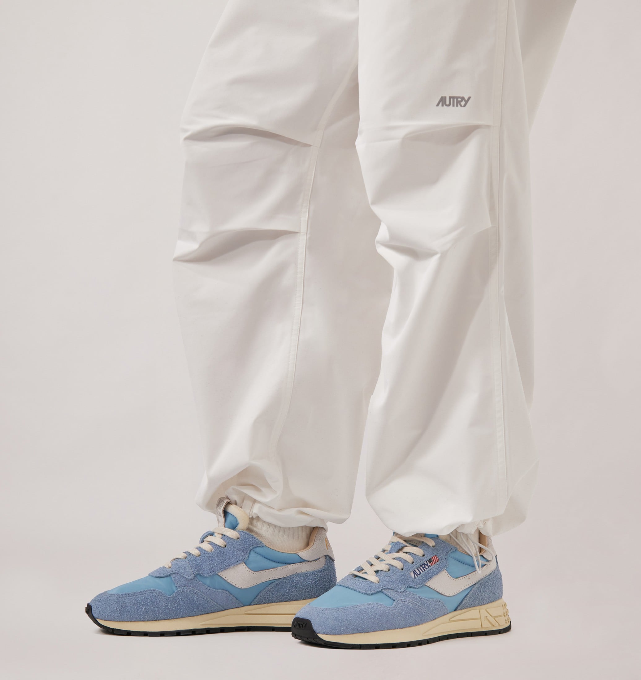 SNEAKERS REELWIND LOW IN NYLON E SUEDE BIANCO E FORGET ME NOT