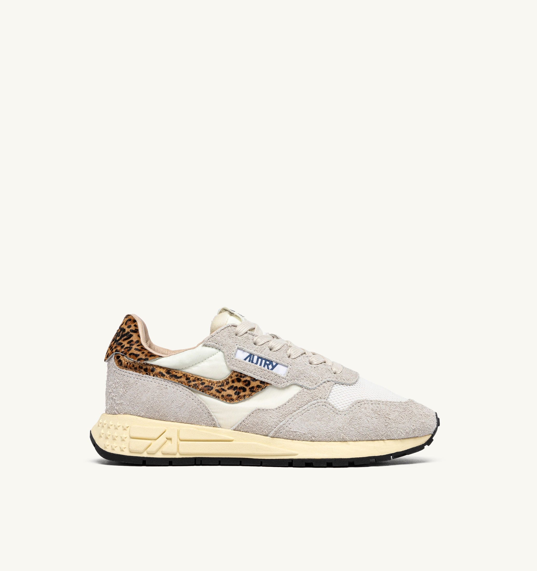SNEAKERS REELWIND LOW IN NYLON E SUEDE BIANCO E LEOPARD