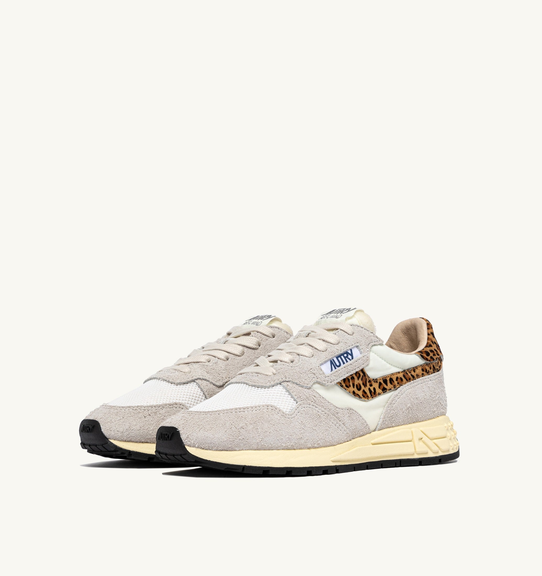 SNEAKERS REELWIND LOW IN NYLON E SUEDE BIANCO E LEOPARD