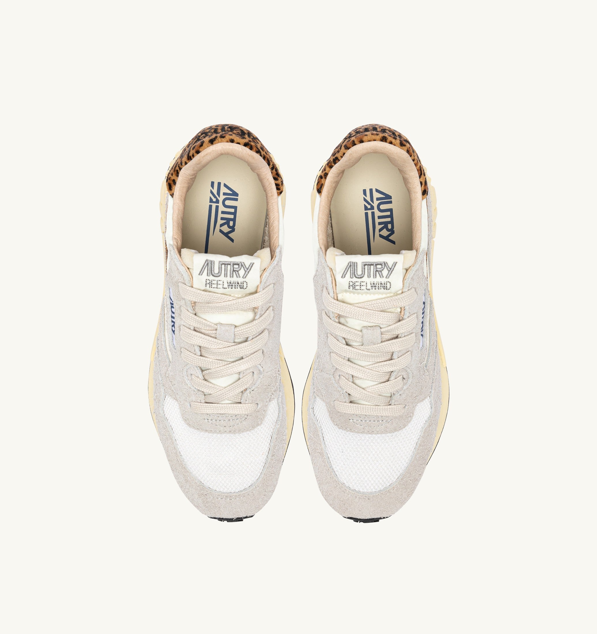 SNEAKERS REELWIND LOW IN NYLON E SUEDE BIANCO E LEOPARD