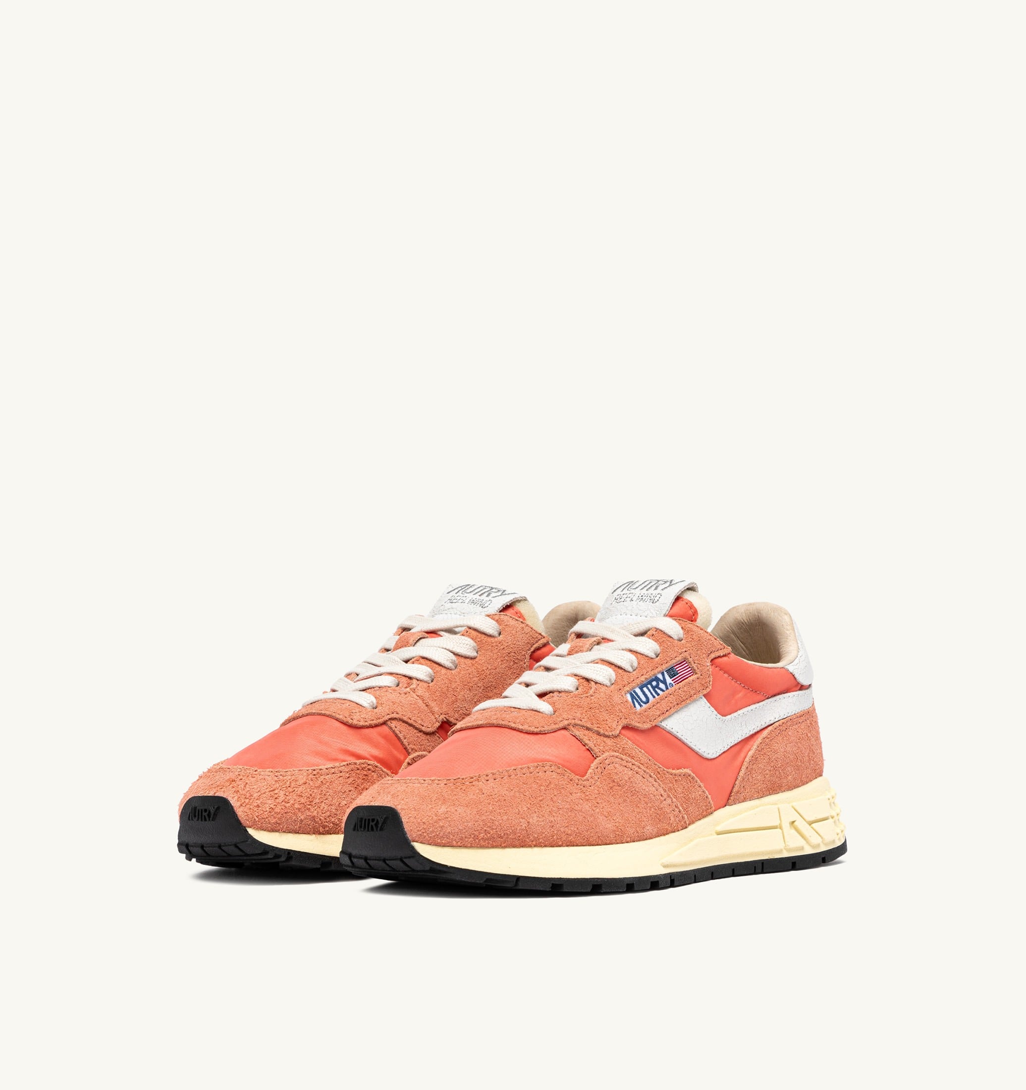 SNEAKERS REELWIND LOW IN NYLON E SUEDE BIANCO E PEACH PINK