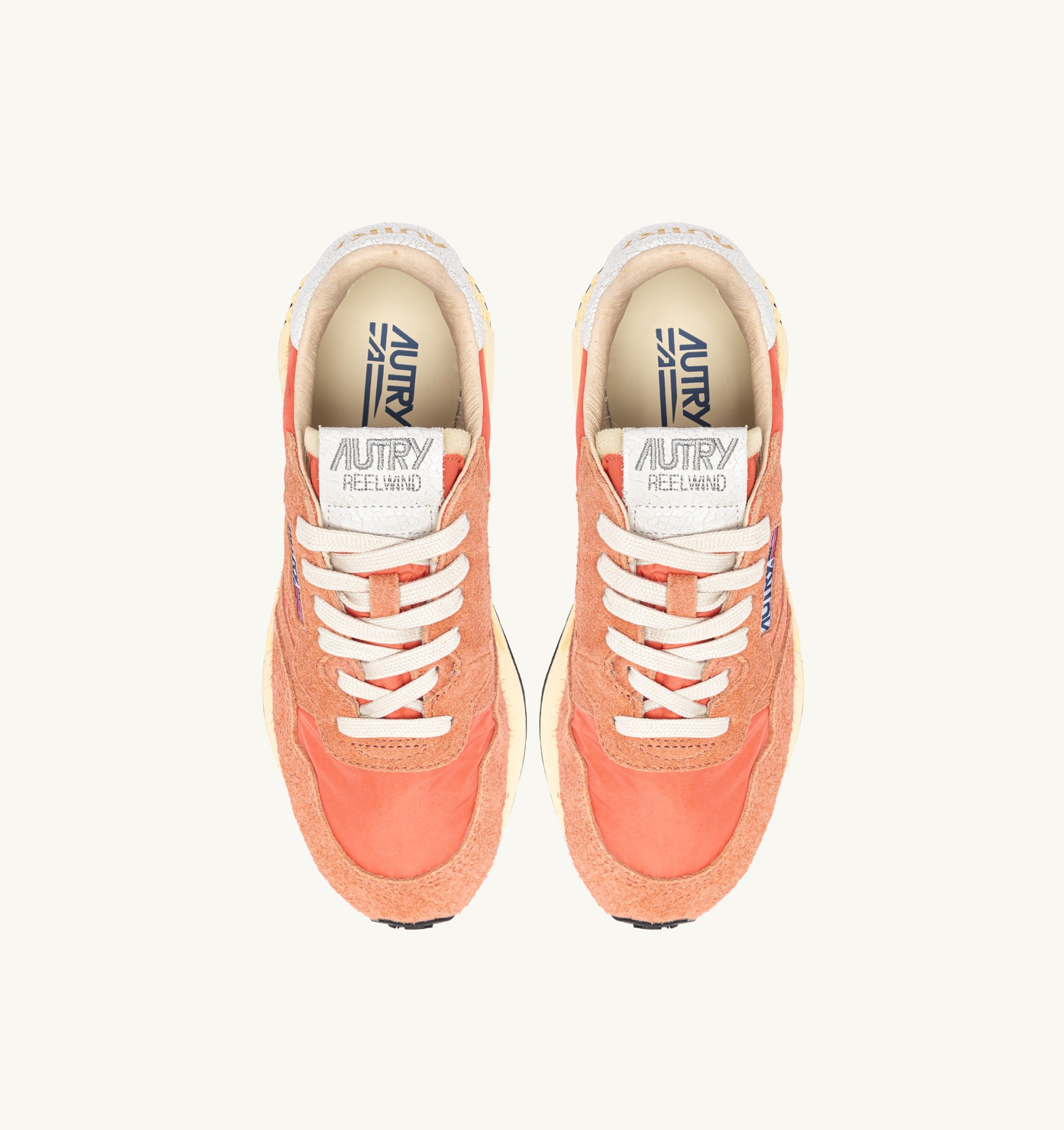 SNEAKERS REELWIND LOW IN NYLON E SUEDE BIANCO E PEACH PINK