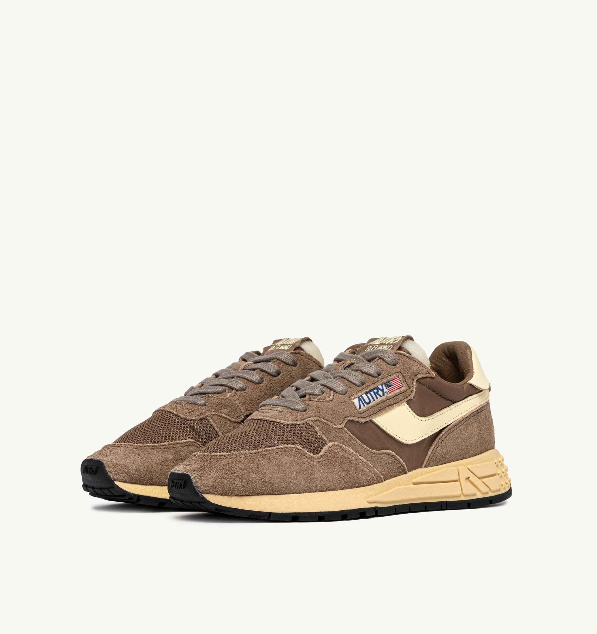 SNEAKERS REELWIND LOW IN NYLON E SUEDE COCCO E RUTABAGA