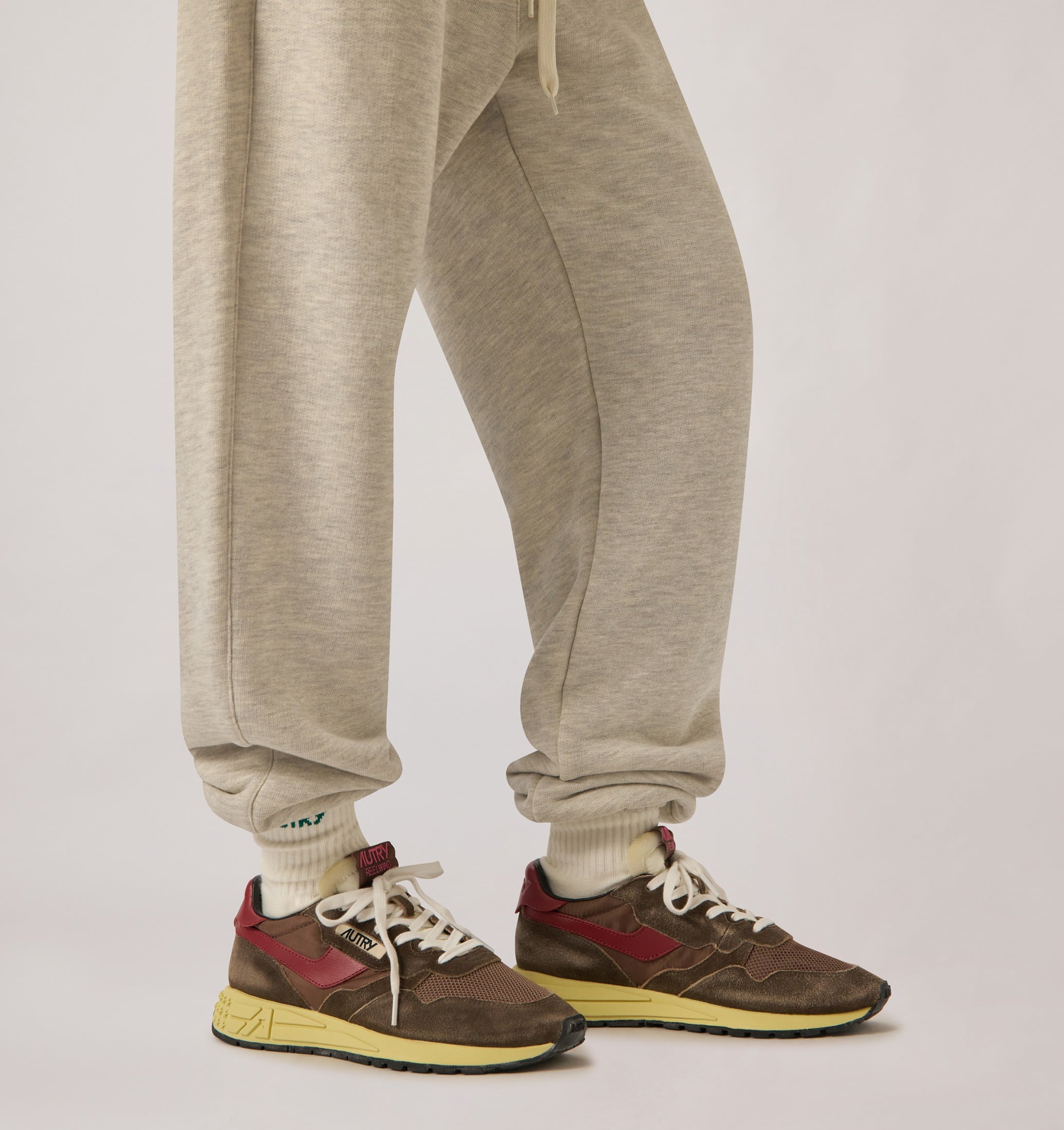 SNEAKERS REELWIND LOW IN NYLON E SUEDE COFFEE SUGAR E DEEP CLARET