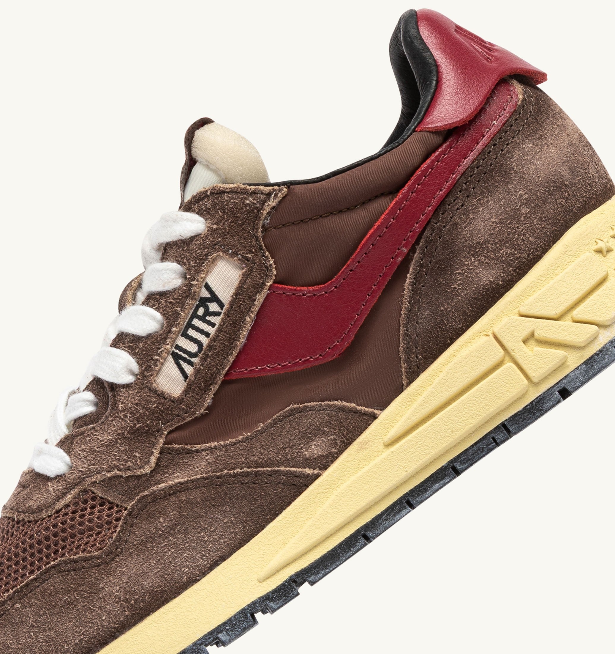 SNEAKERS REELWIND LOW IN NYLON E SUEDE COFFEE SUGAR E DEEP CLARET