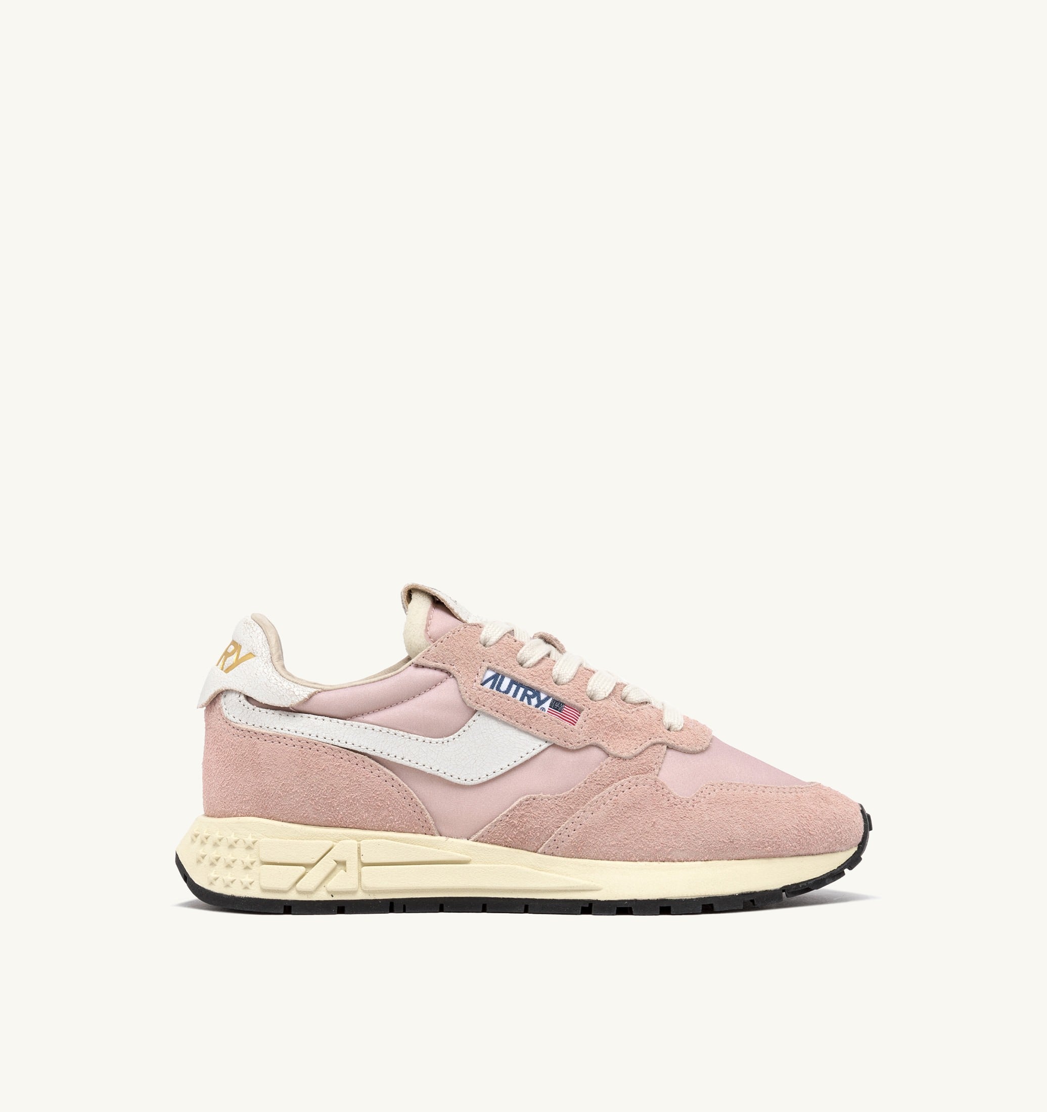 SNEAKERS REELWIND LOW IN NYLON E SUEDE COLORE BIANCO E POWDER PINK