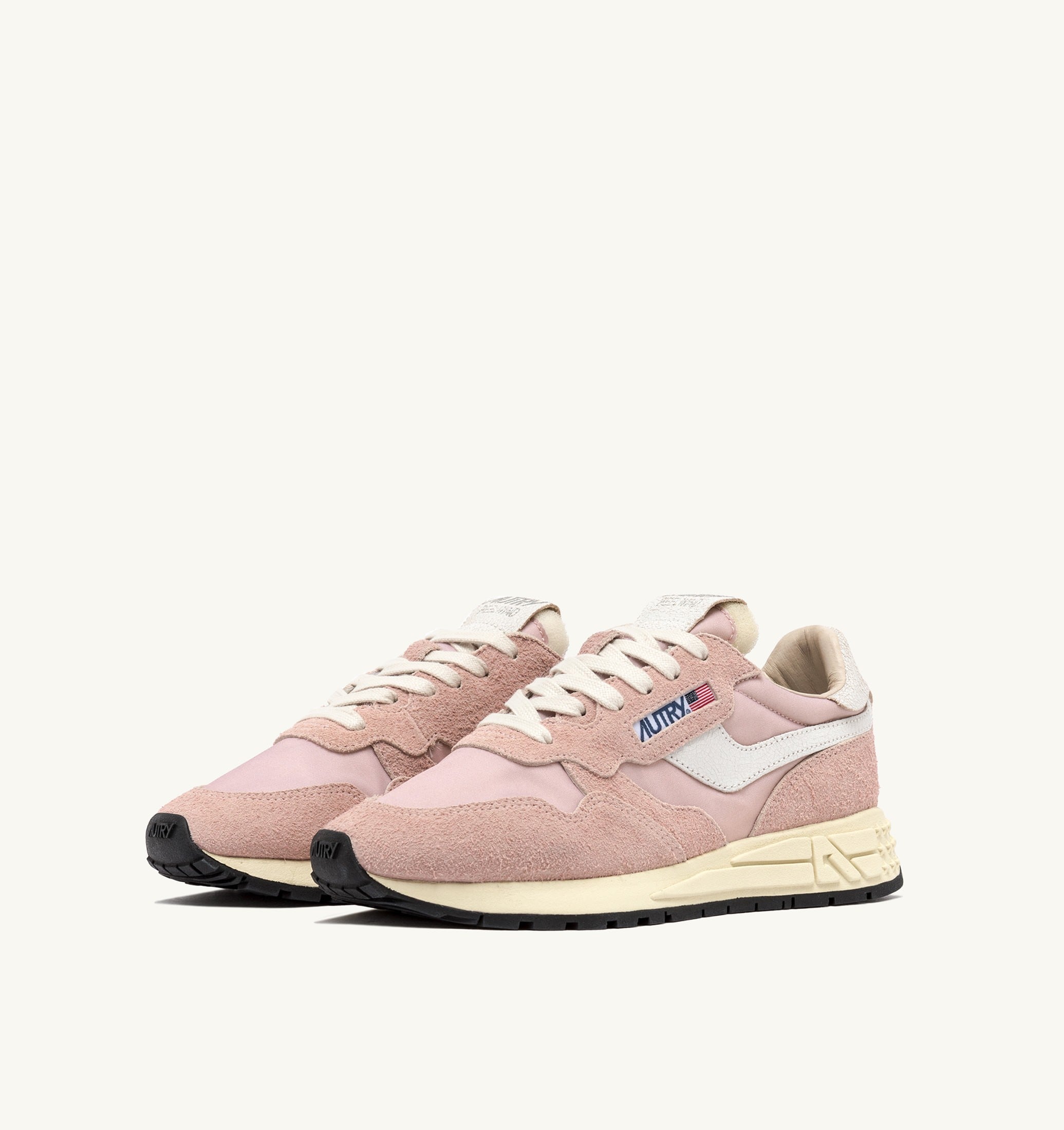 SNEAKERS REELWIND LOW IN NYLON E SUEDE COLORE BIANCO E POWDER PINK