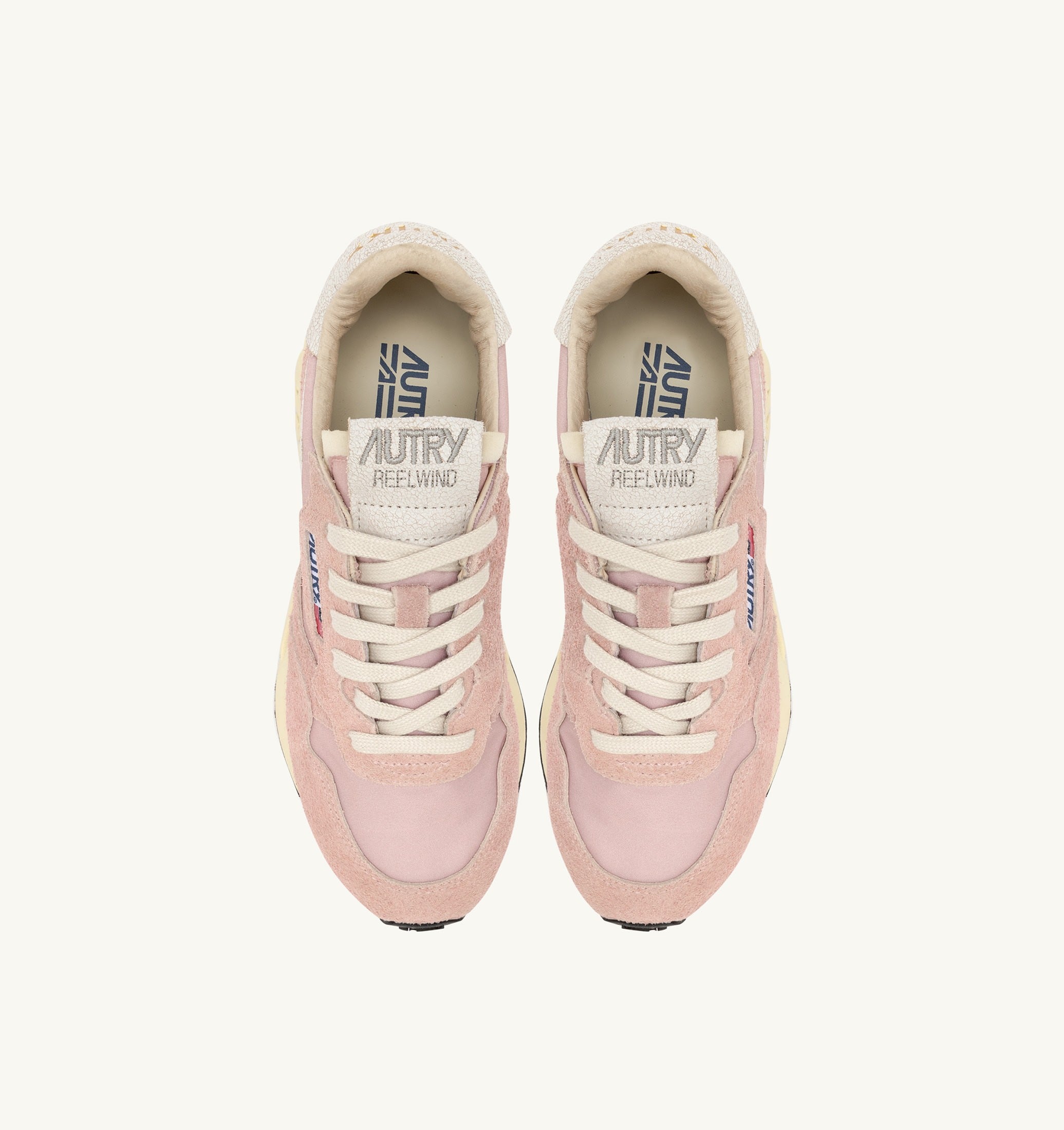 SNEAKERS REELWIND LOW IN NYLON E SUEDE COLORE BIANCO E POWDER PINK